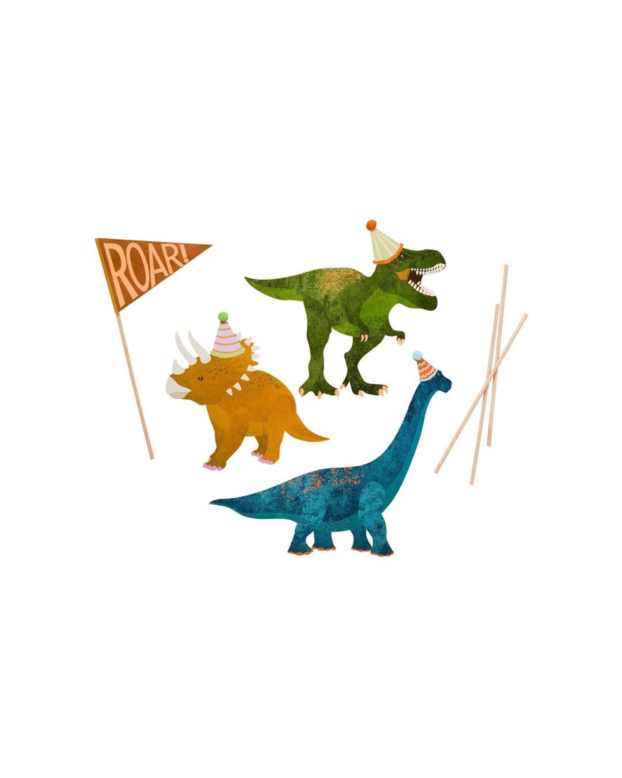 1 Anagram 4pc Dinosaur Party Cake Decorating Kit Kids Birthday Celebration - Multi, 1 of 1