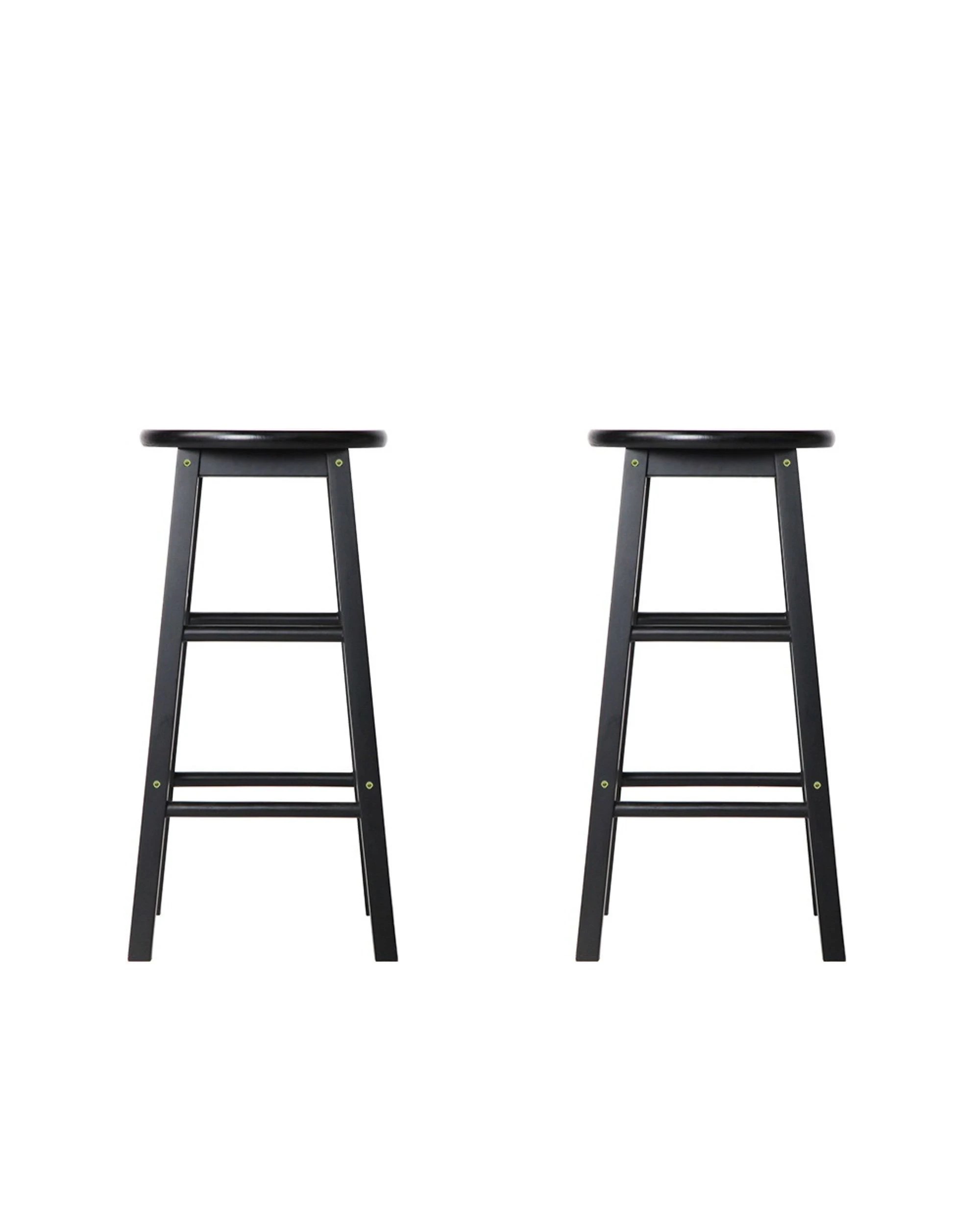 3 Artiss 2x Bar Stools Round Chairs
 - Black, 3 of 3