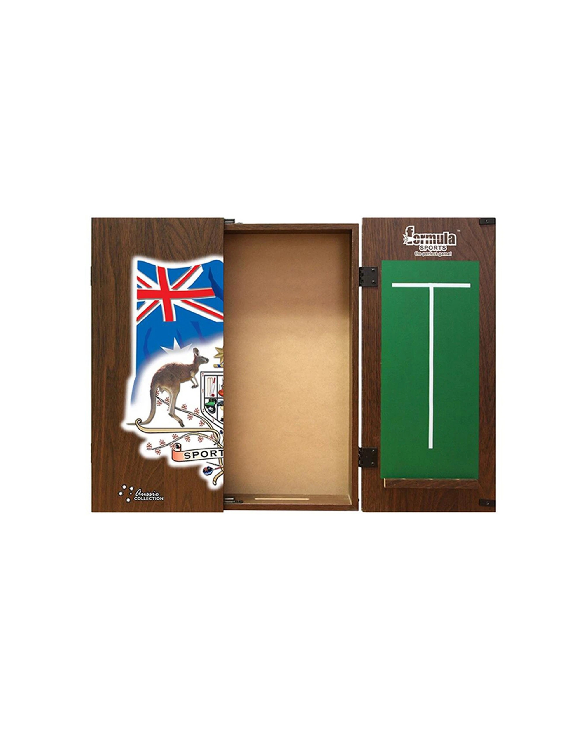 1 Formula Sports Sports Bar Dartboard Cabinet With Chalkboard Scoreboard 58cm - Brown, 1 of 3