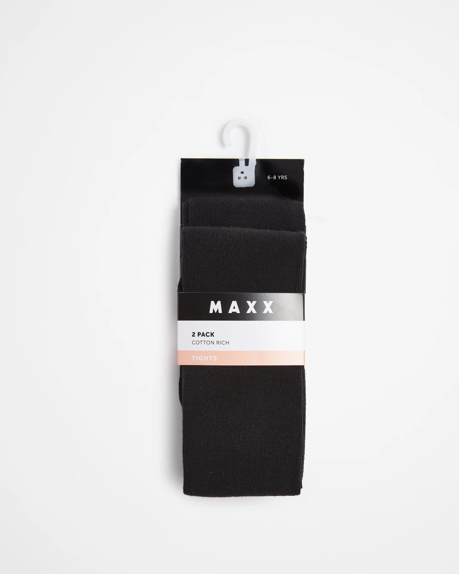 3 School Maxx Girls Tights 2 Pack BLACK, 3 of 3