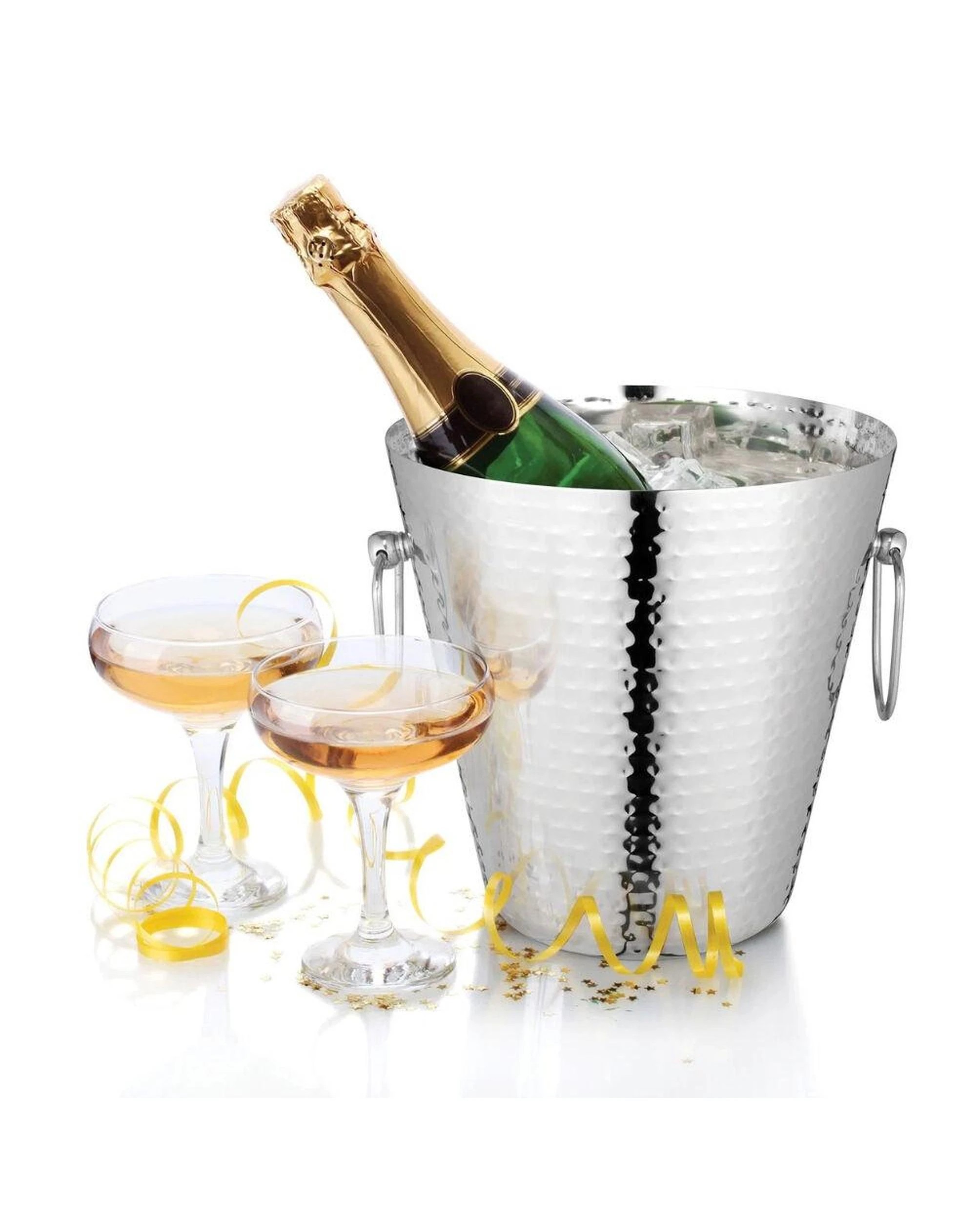 2 Avanti Providence Hammered Double Wall Champagne Bucket  23 x 23cm - Silver, 2 of 2