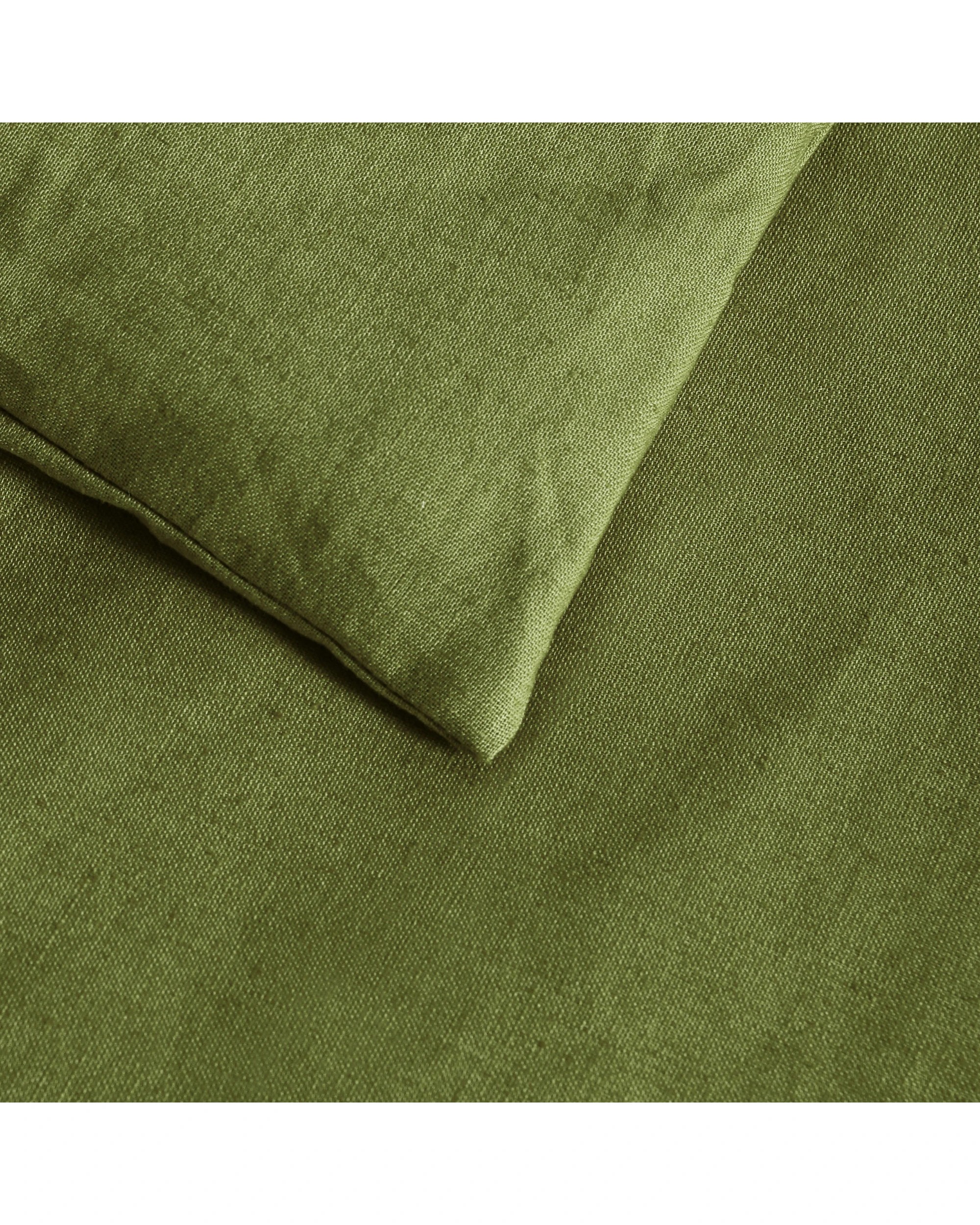 4 Dreamaker Linen Cotton Quilt Cover Set - Single Bed - Olive, 4 of 8