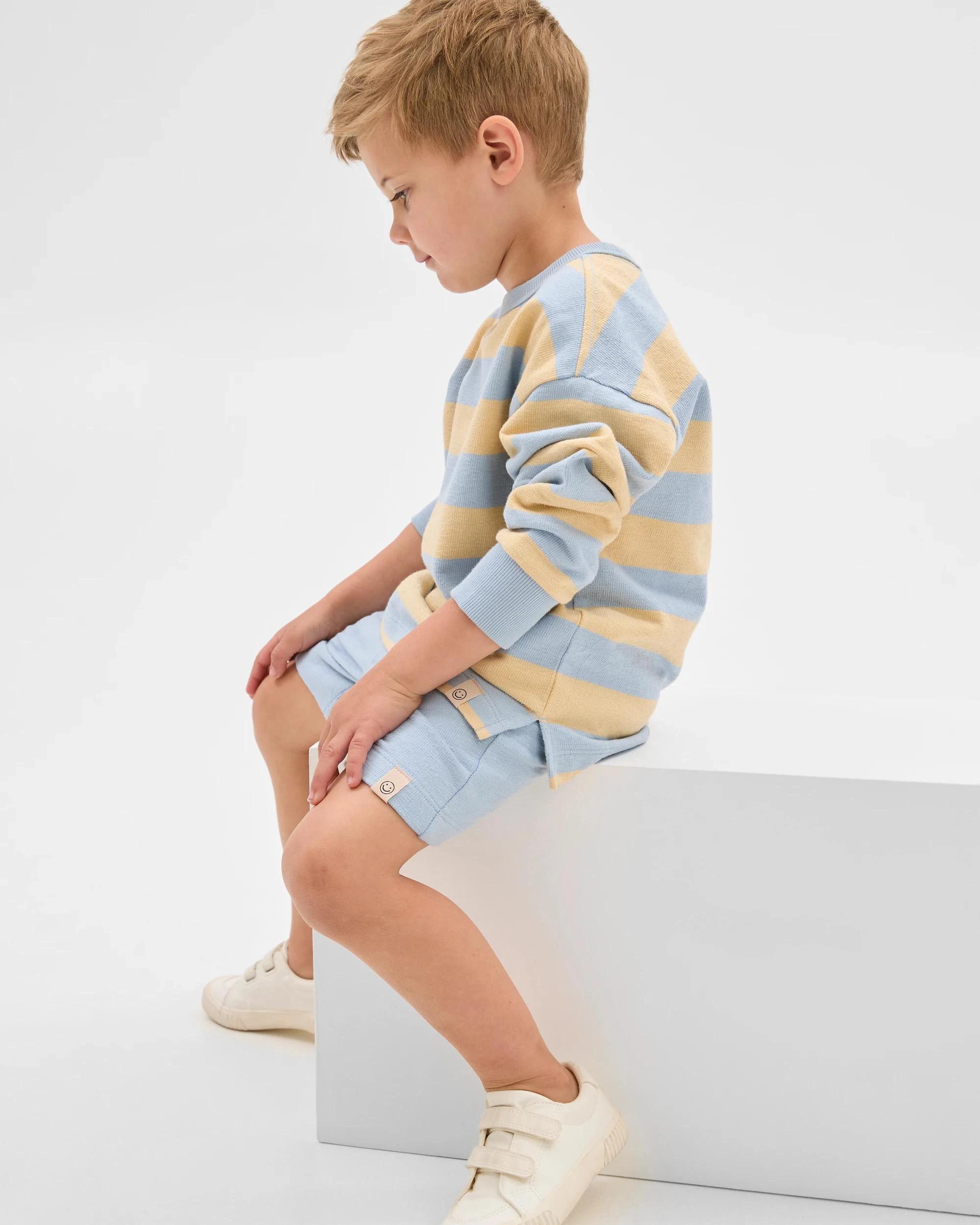 4 Target Kids Australian Cotton Textured Fleece Crew Top and Short Set , 4 of 8