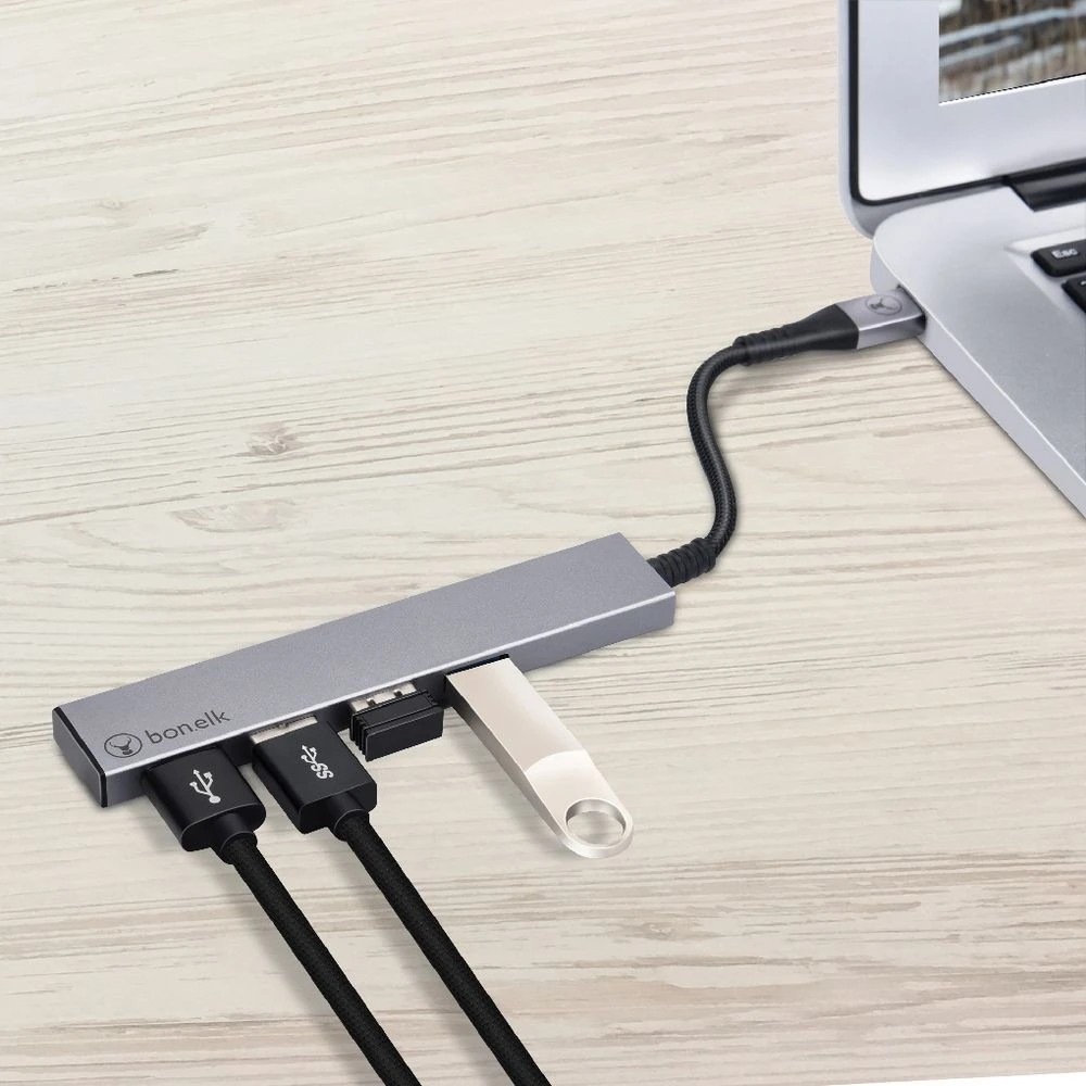 2 Bonelk USB-C to USB 3.0 4-Port Hub Grey, 2 of 2