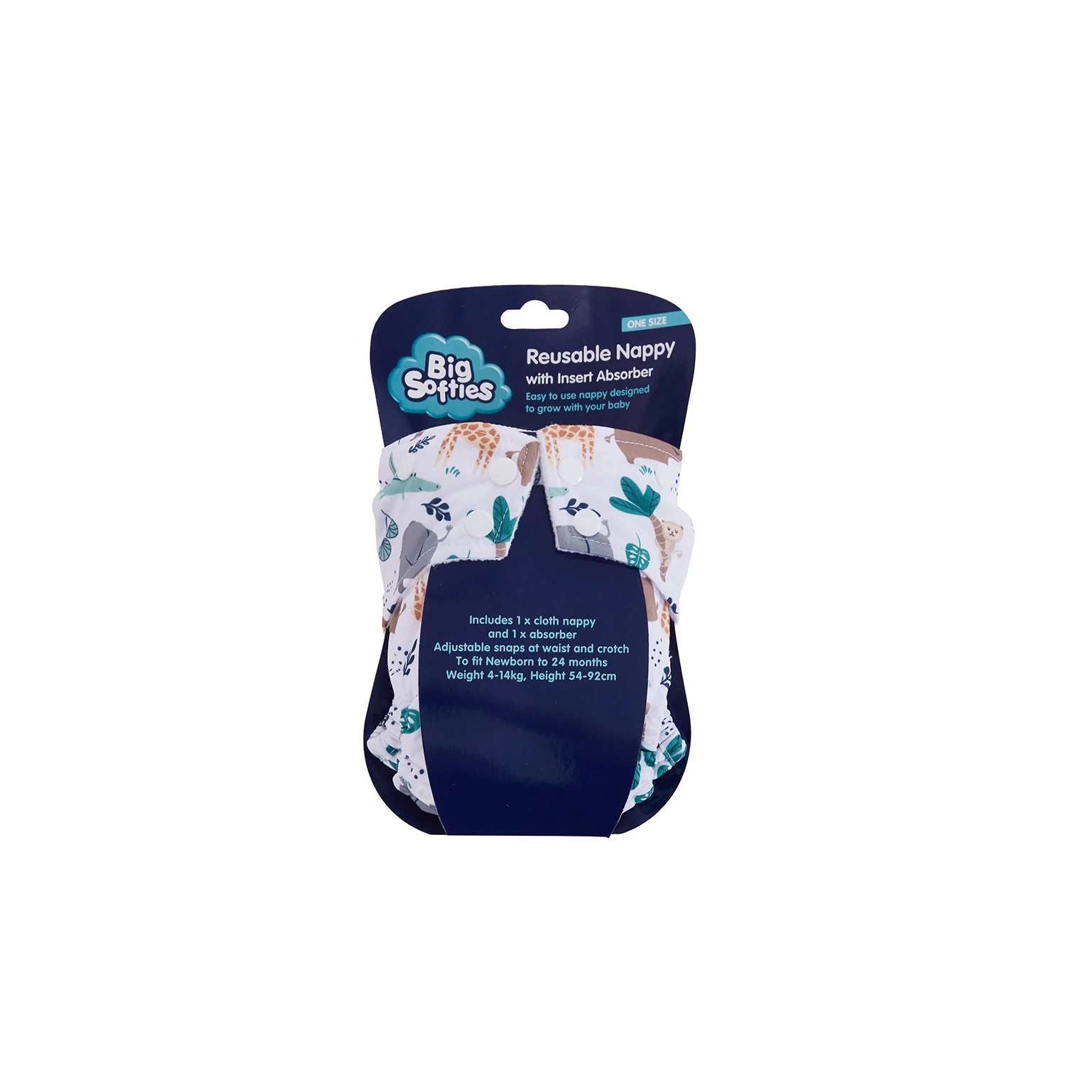 4 Big Softies Reusable Nappy with Insert Absorber - Assorted, 4 of 9