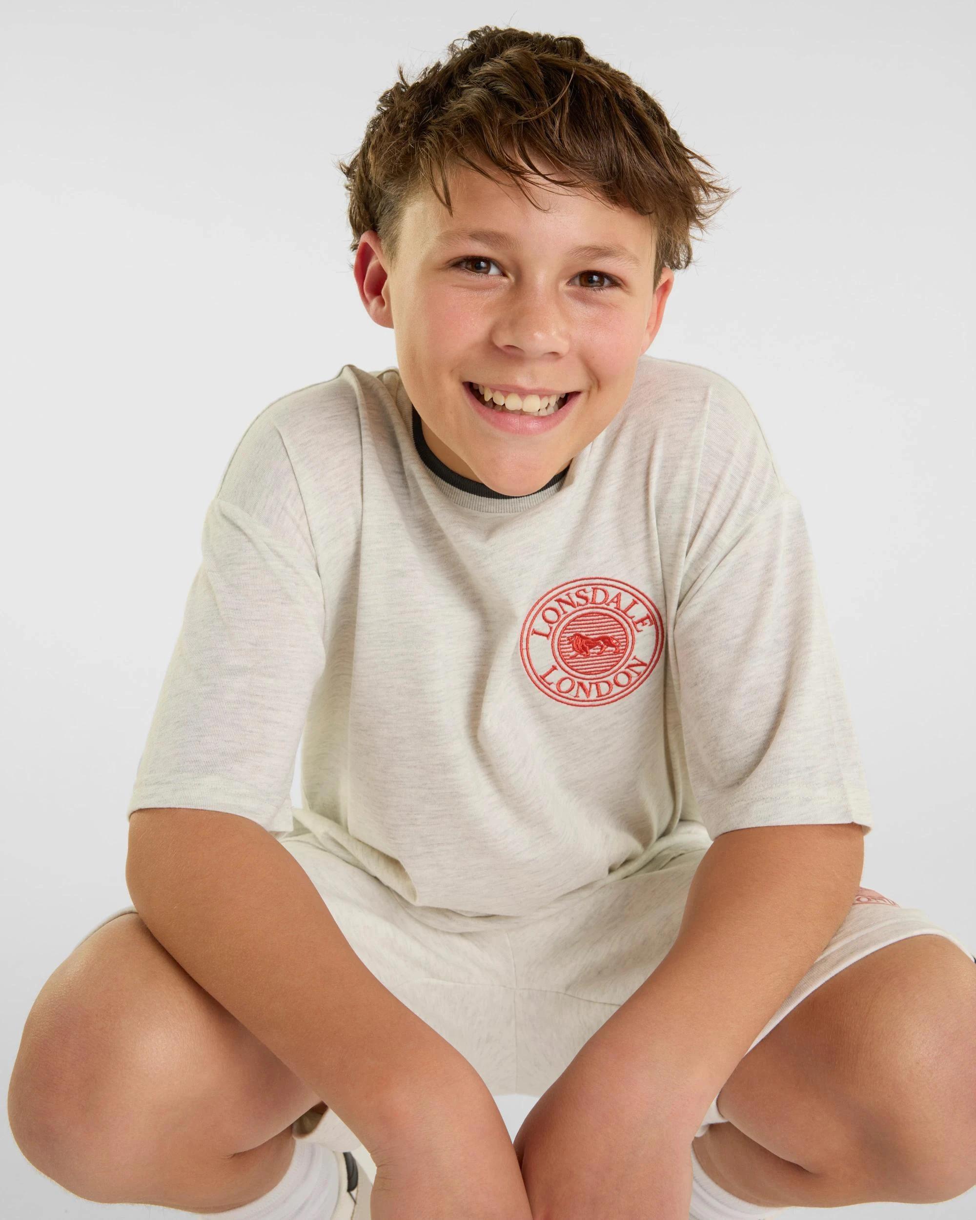 5 Varsity Short Sleeve T-Shirt - Lonsdale London OATMEAL MARLE, 5 of 5