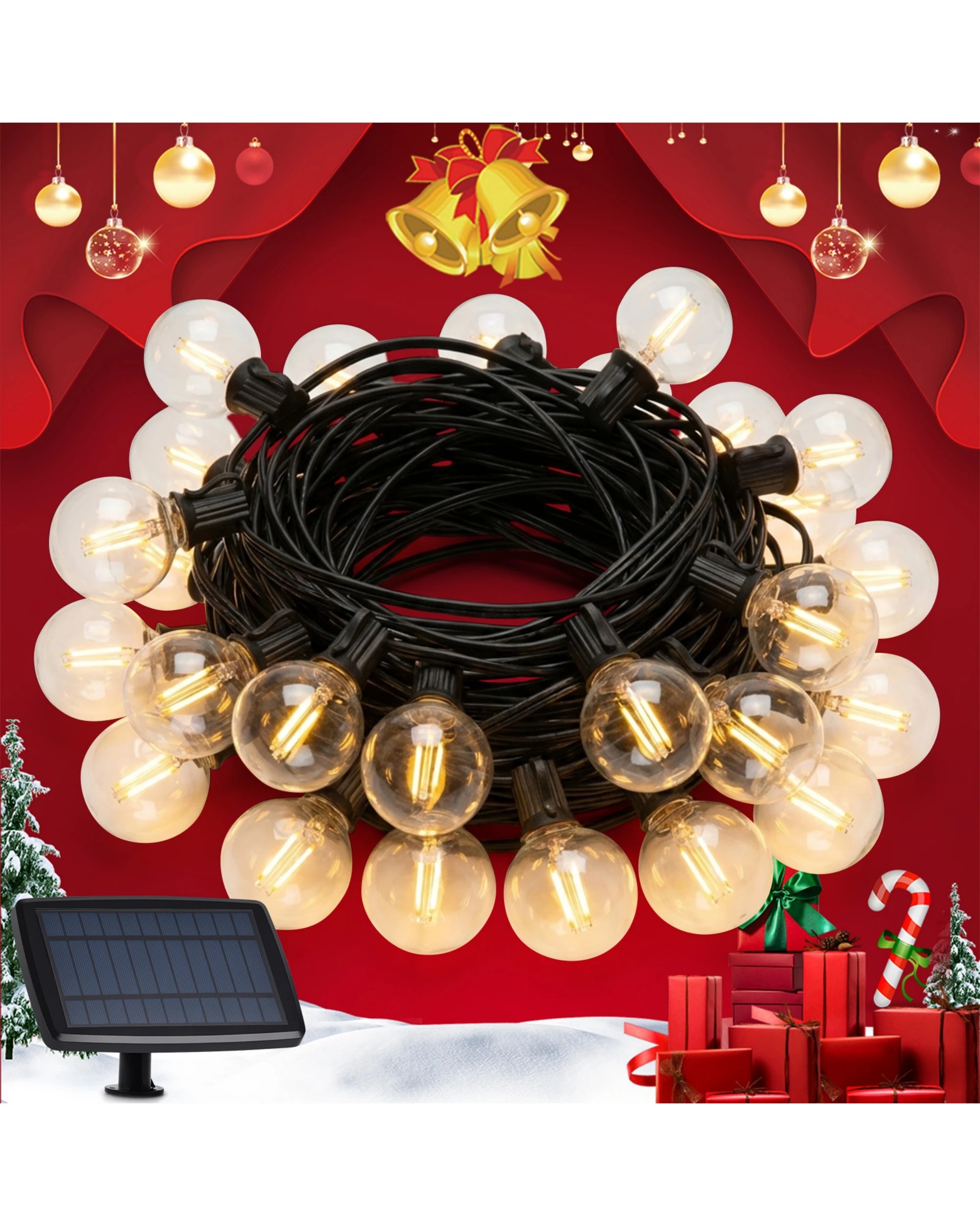 2 Advwin Outdoor Festoon String Lights Outdoor 15M Waterproof, 2 of 8