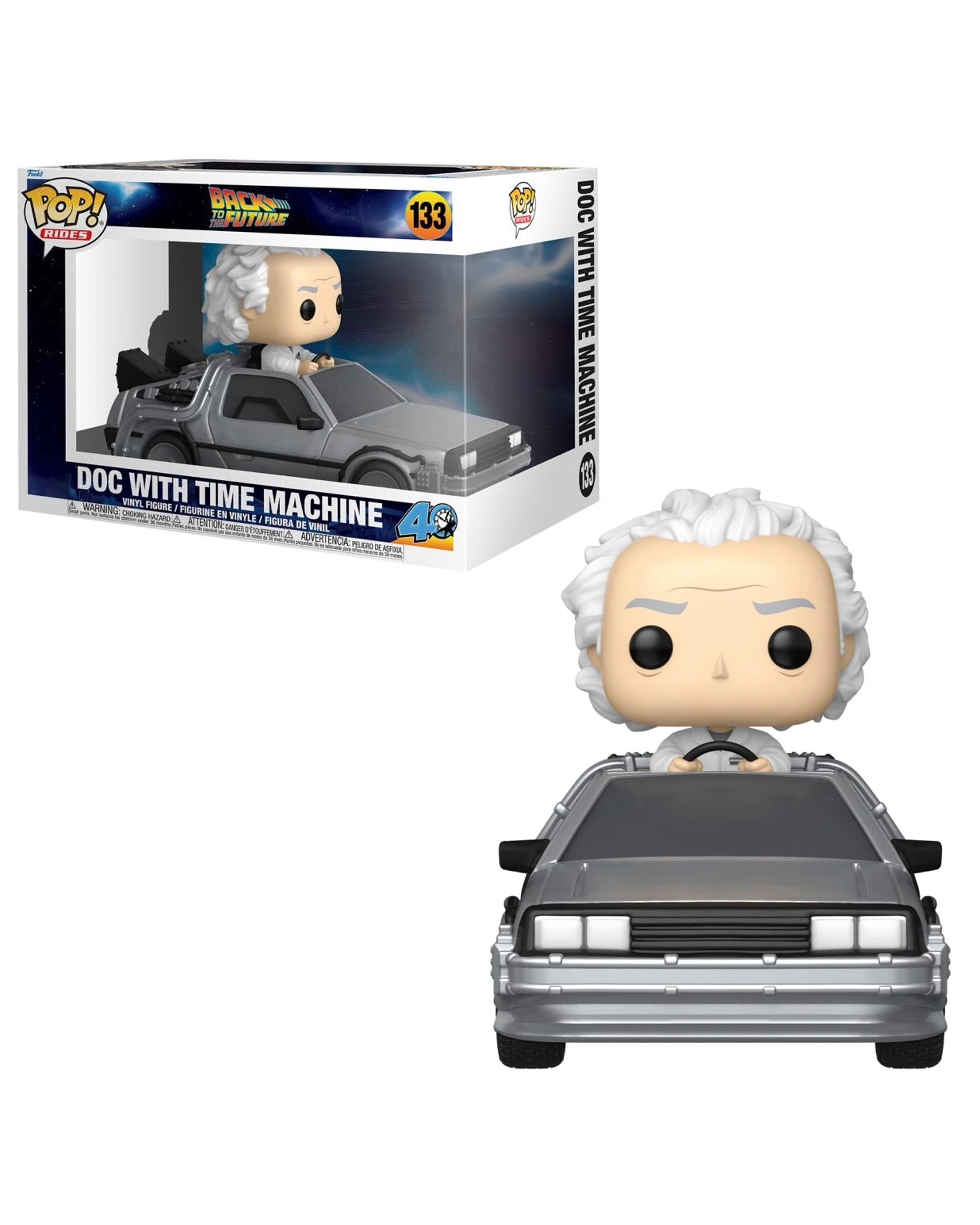 1 Back to the Future 40th Anniversary Doc with Time Machine Ride Funko POP! Vinyl, 1 of 3