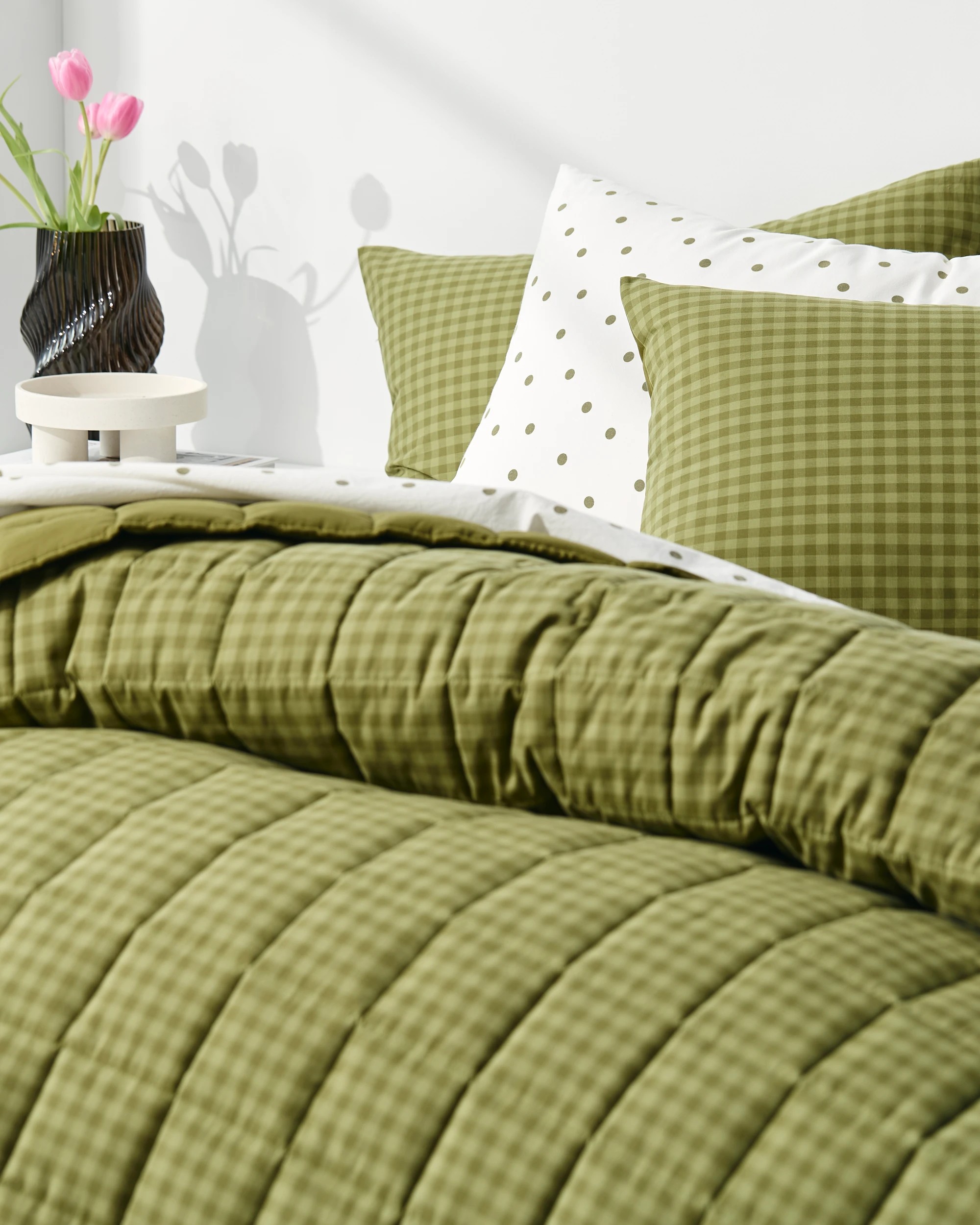 1 Target Hudson Gingham Cotton Coverlet - Queen Bed - Green, 1 of 7