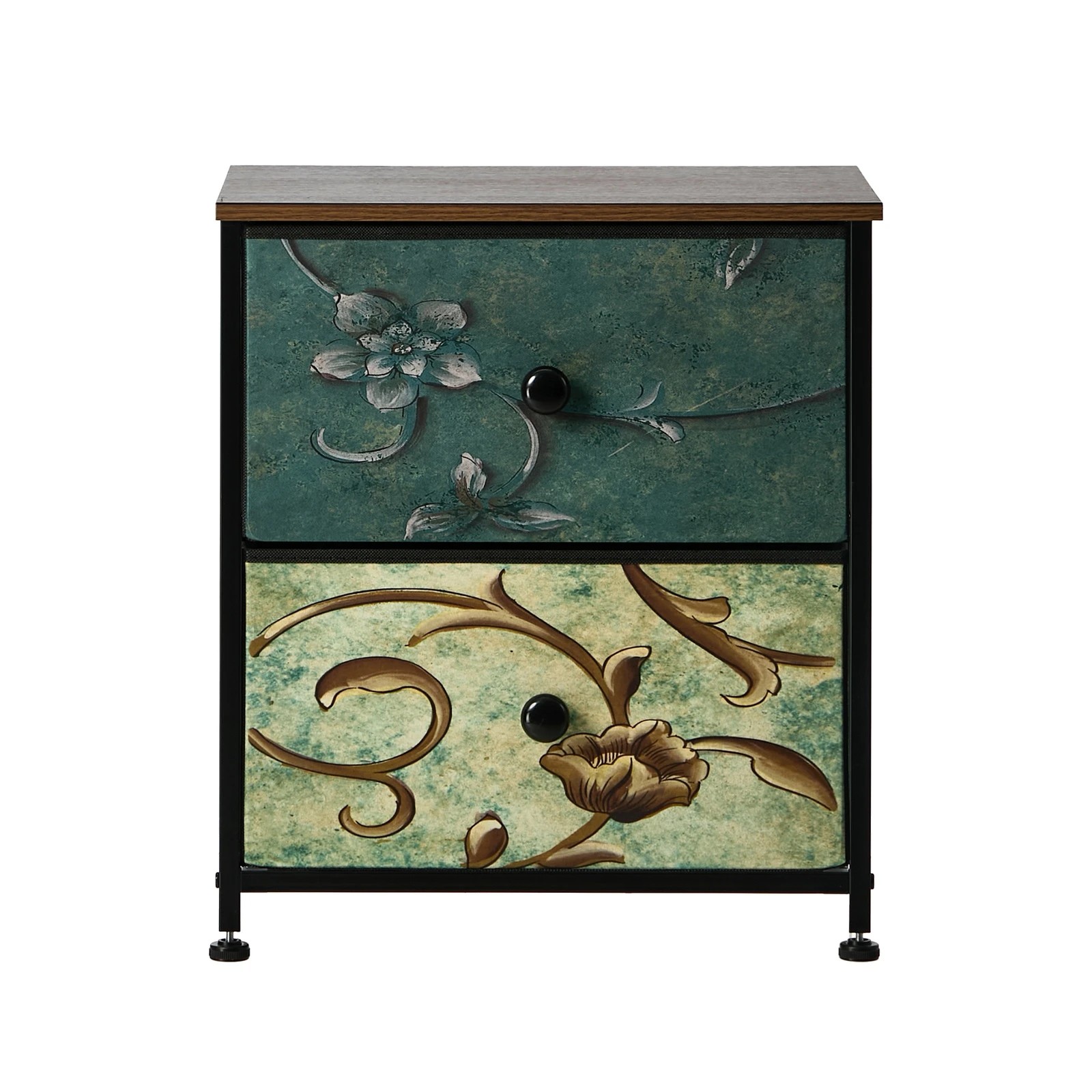 7 Oikiture 2pc Bedside Tables Fabric Storage Cabinet 2 Drawers Dresser Nightstand - Multi, 7 of 7