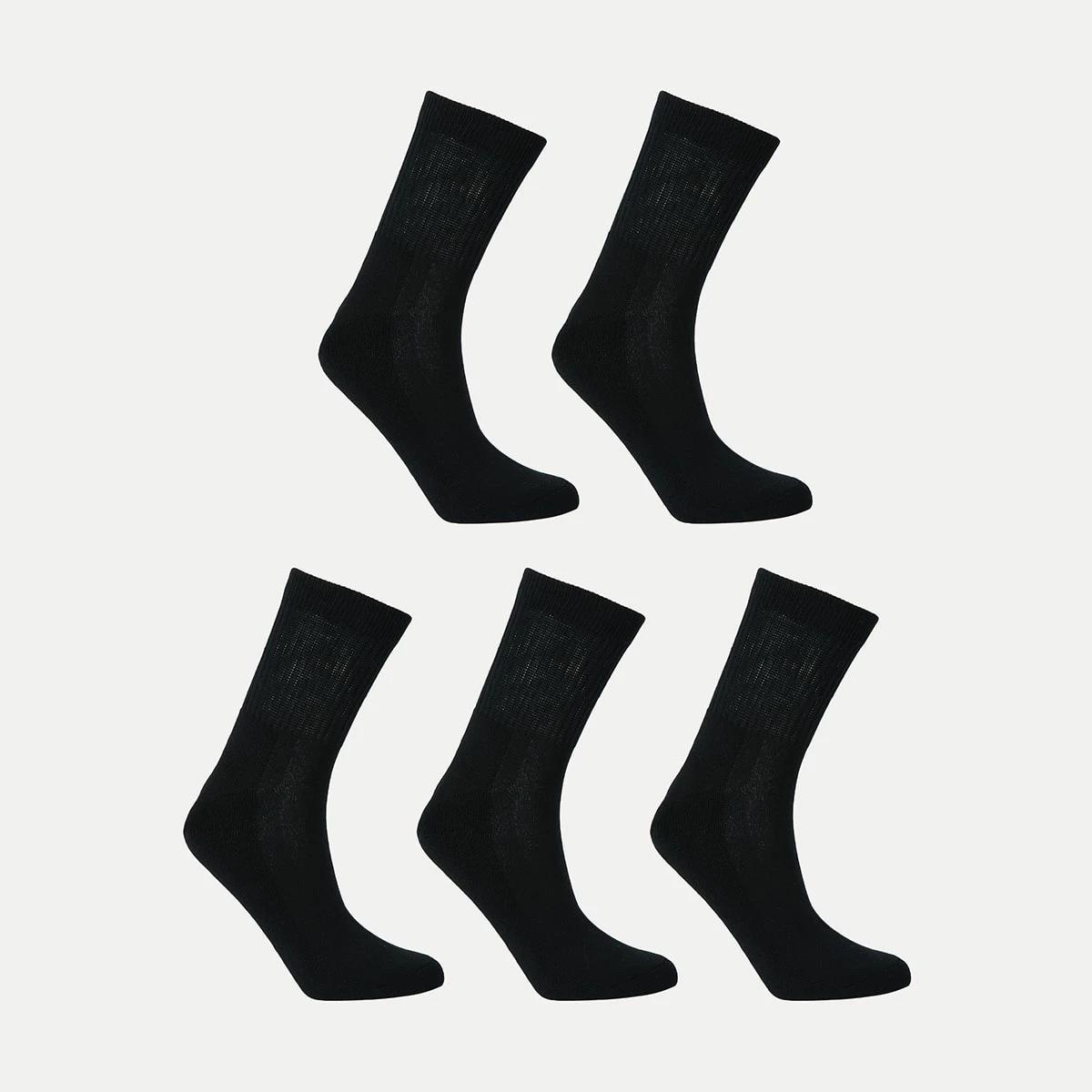 2 5 Pack Quarter Crew Socks BLACK, 2 of 3