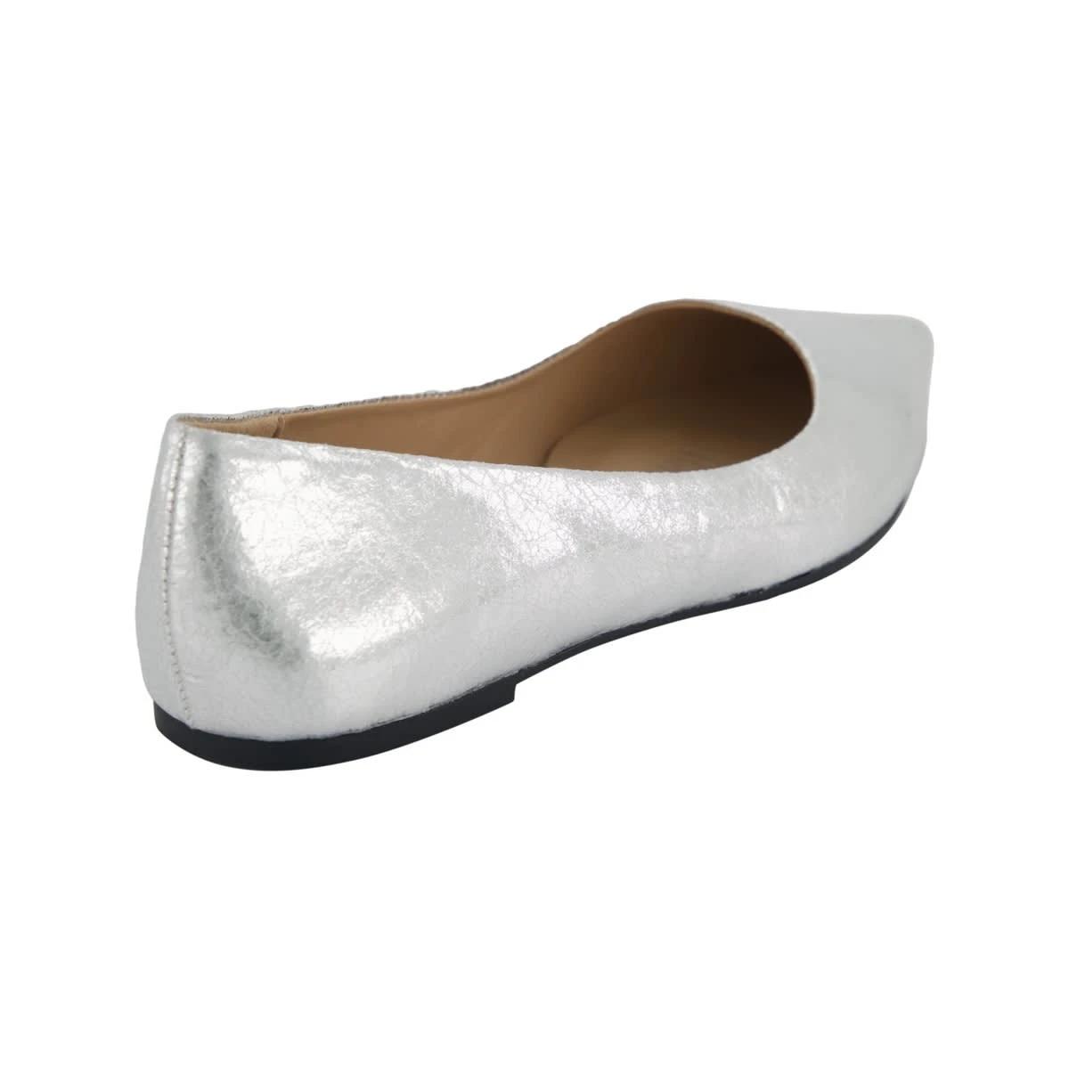 4 Pointed Toe Flats Silver, 4 of 5