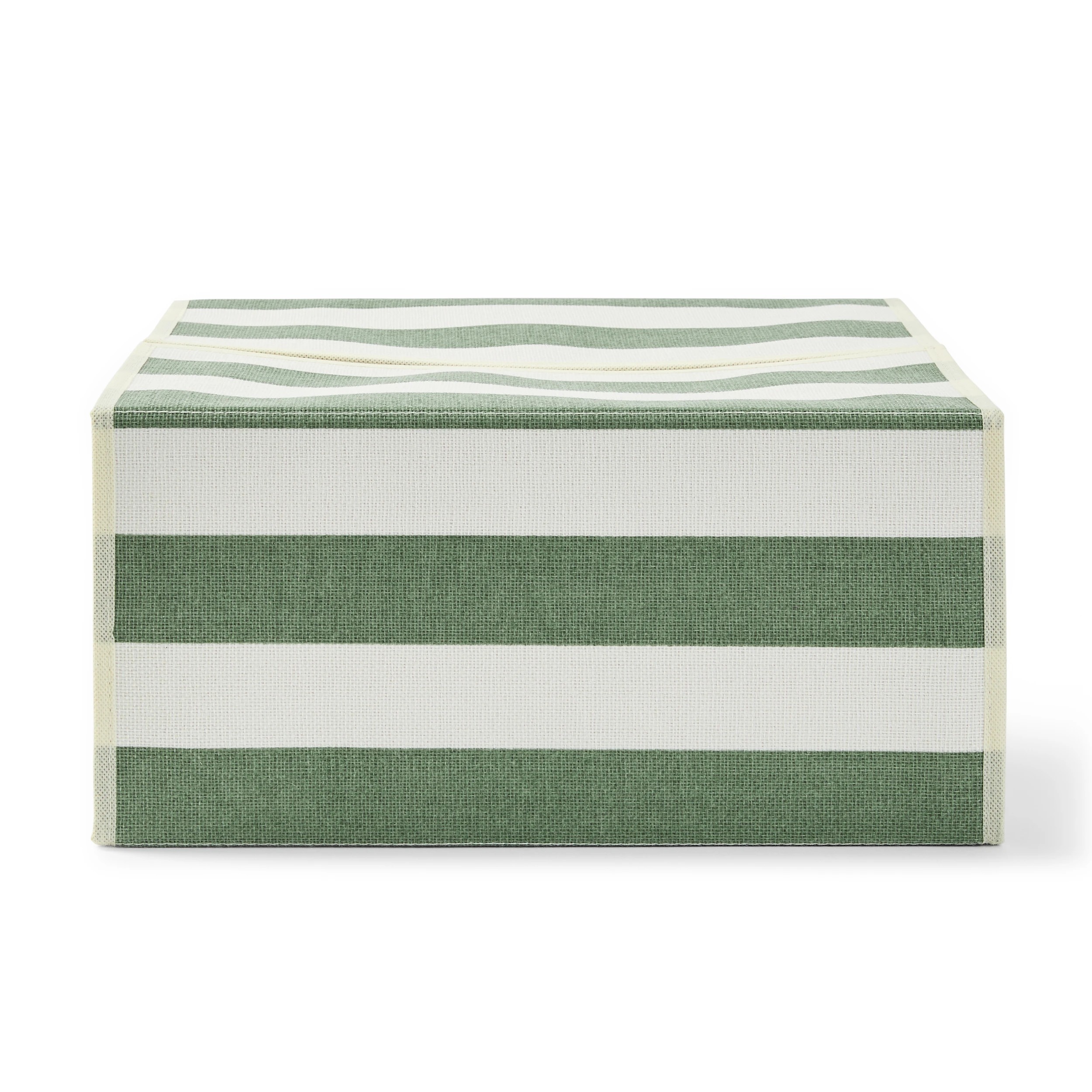 7 Linen Look Bed Linen Box - Large, Green Stripe, 7 of 10