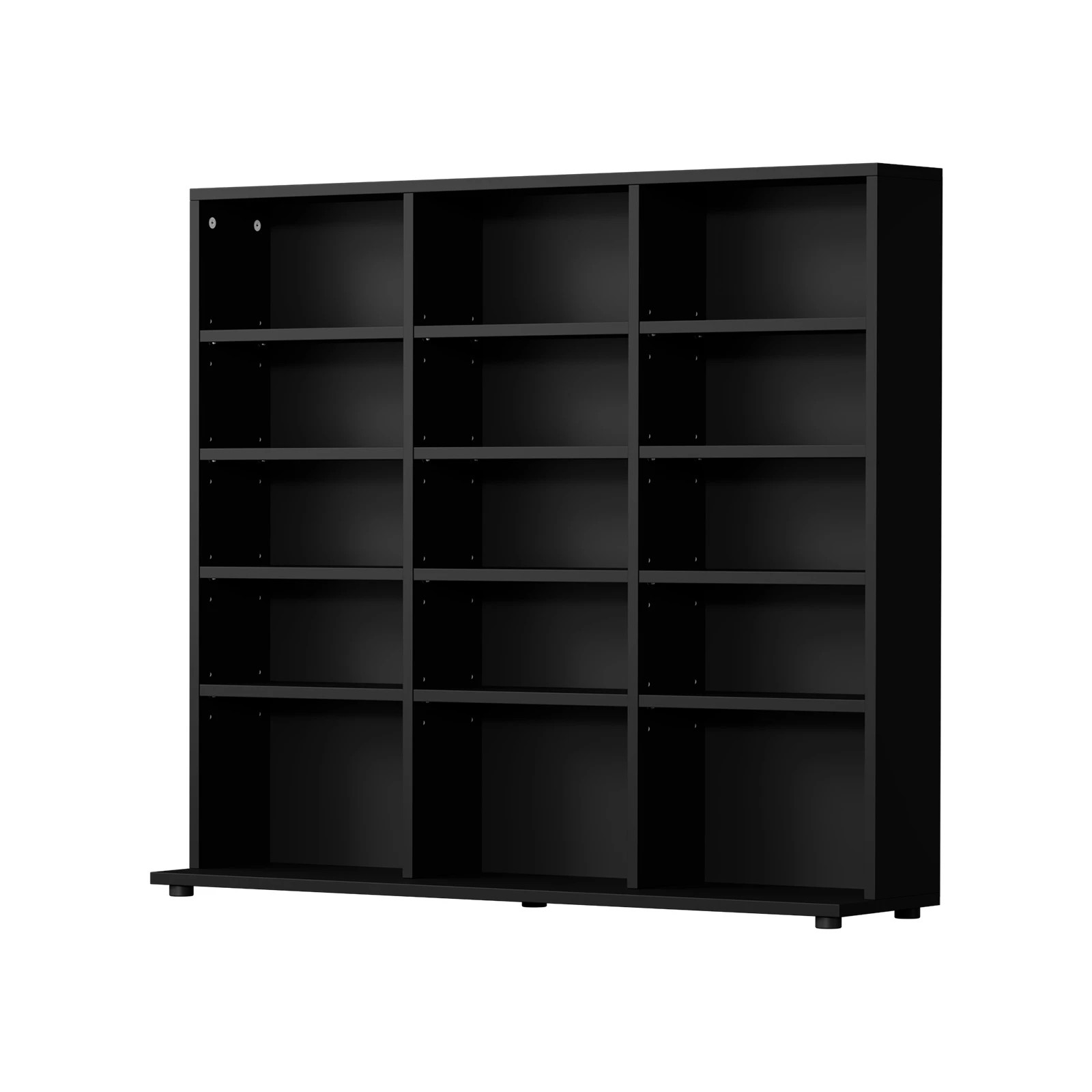 1 Oikiture Bookshelf Display Shelf Unit Bookcase CD Media Storage Rack - Black, 1 of 9