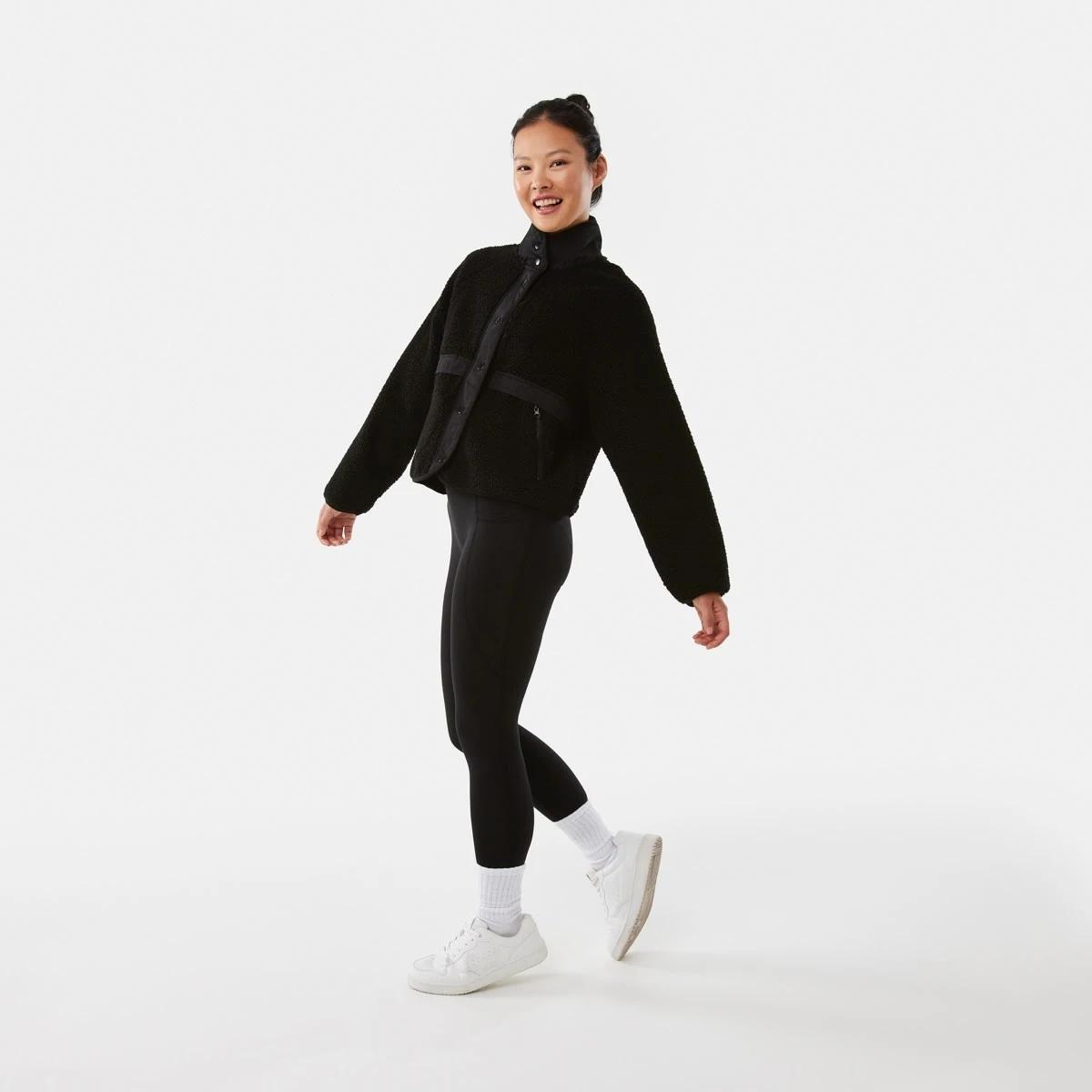 4 Active Womens Sherpa Patch Jacket Black, 4 of 9