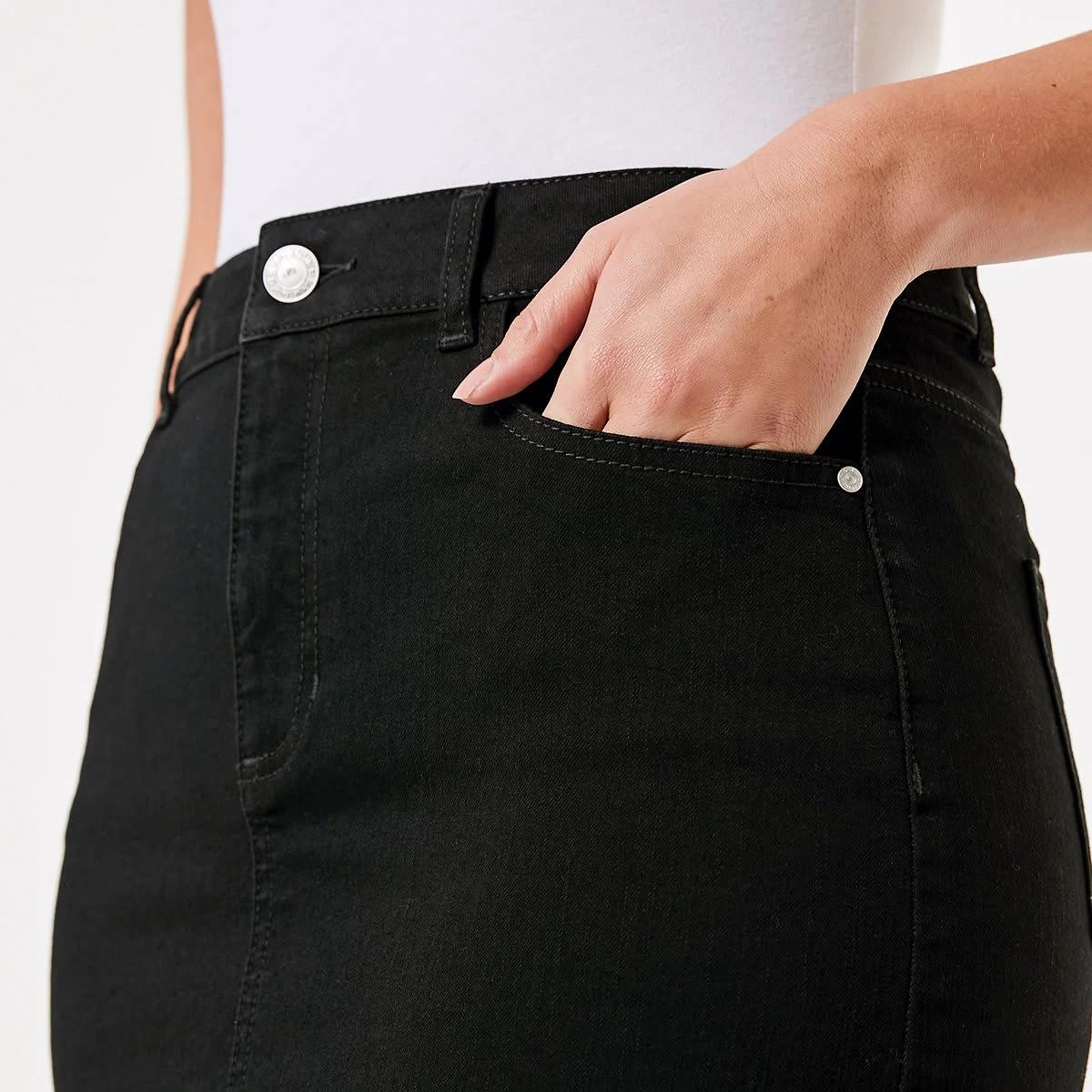 6 Denim A-Line Skirt - Black Black Wash, 6 of 6