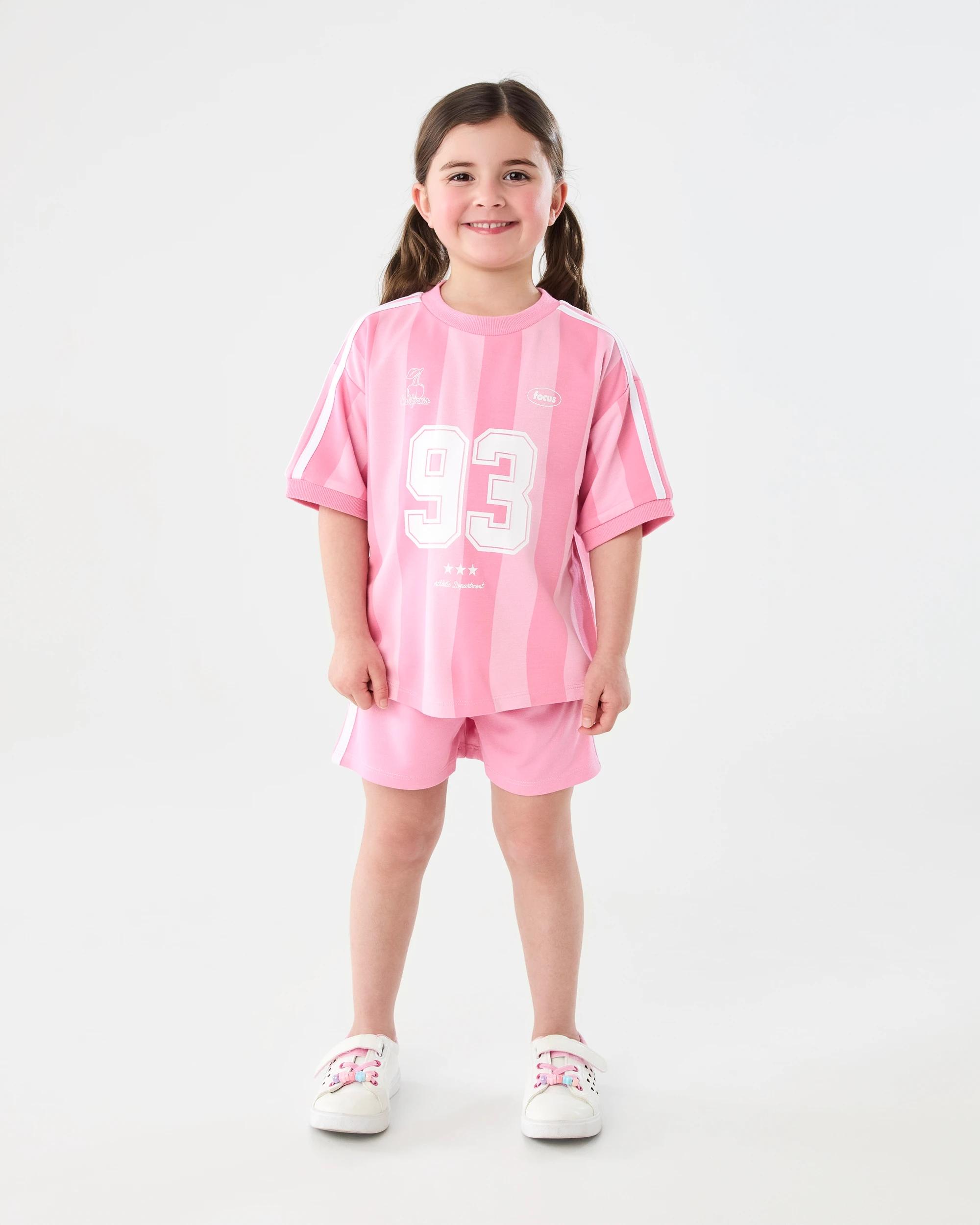 7 Short Sleeve Oversized Sporty T-shirt Pink Type, 7 of 8