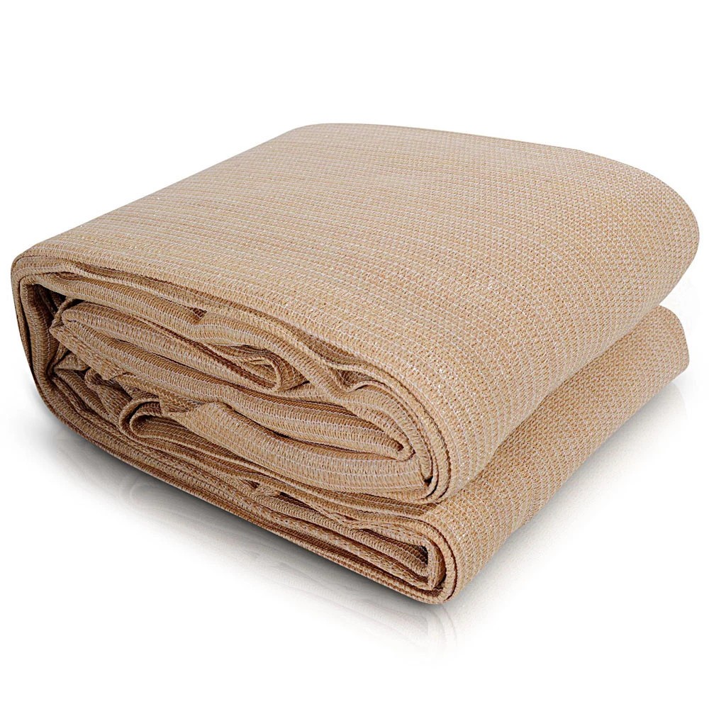 1 Instahut Shade Sail 2x4m Rectangle 185GSM 95% Sand Shade Cloth - Beige, 1 of 7