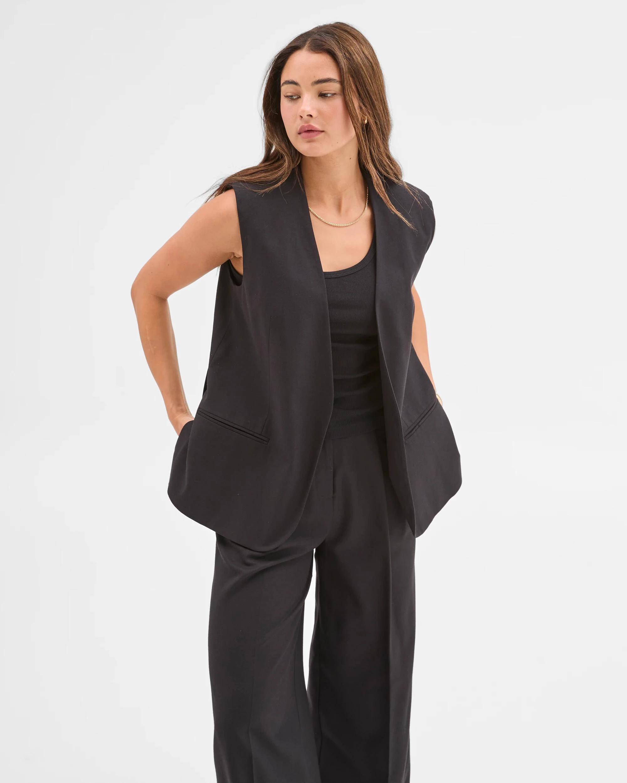 4 Lily Loves Oversized Vest BLACK, 4 of 7