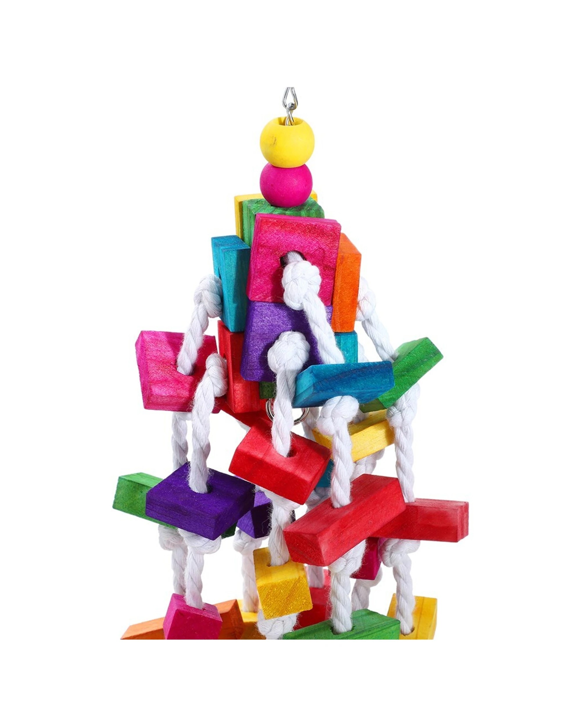 4 Paws And Claws Hanging 40cm Wooden Rope Toy Fun Play For Parrots Pet Birds
 - Multi, 4 of 6