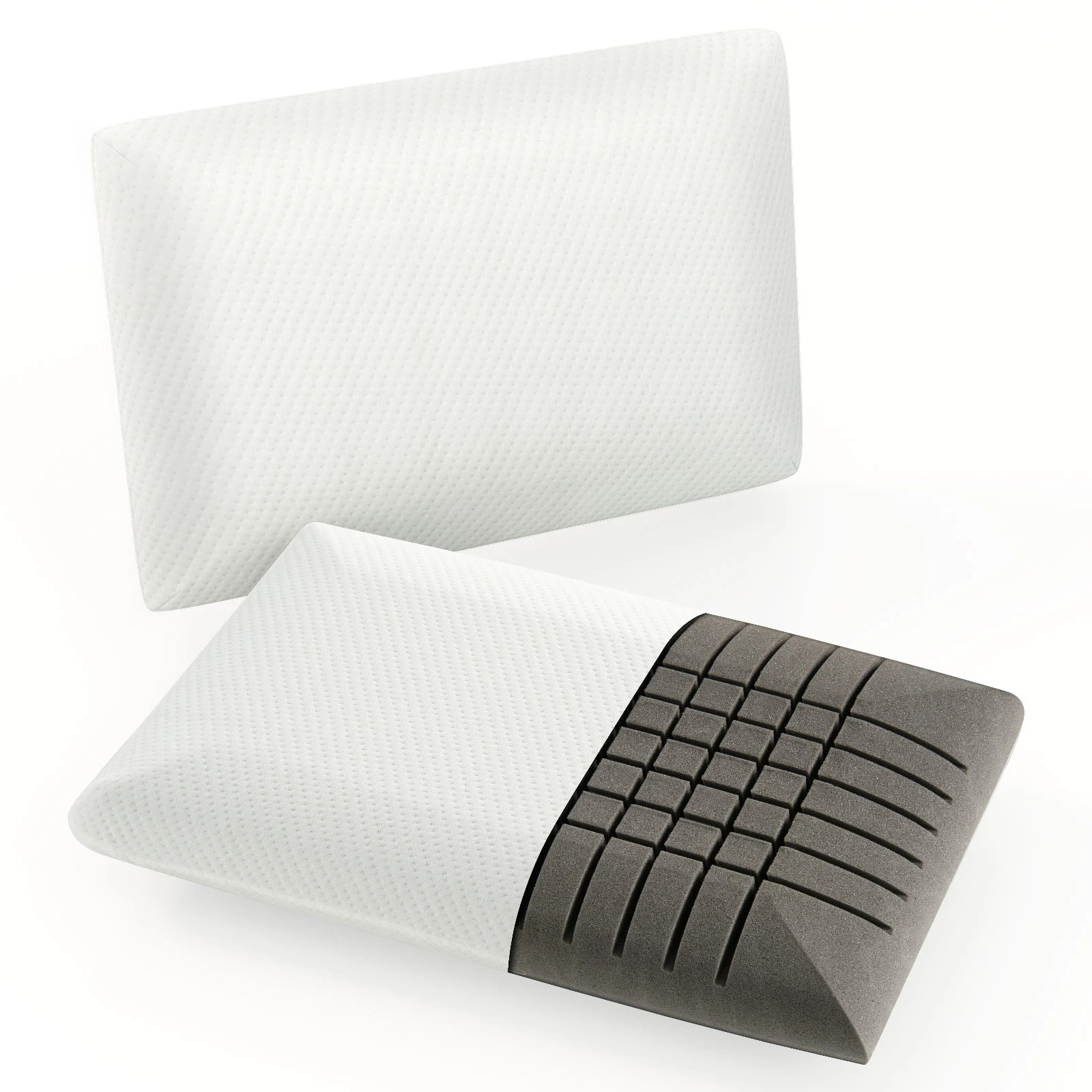 1 Costway 2PCS Memory Foam Pillow Resilient Bed Pillow Retachable Bed Cushion Back Support, 1 of 3