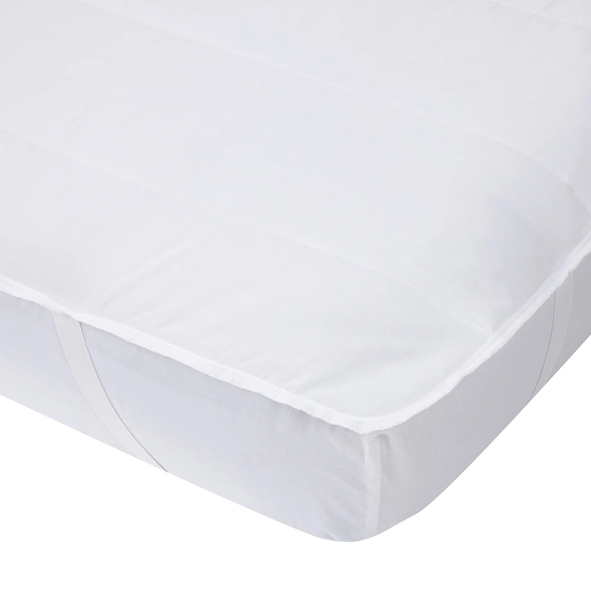 4 Strapped Mattress Protector - Double Bed, White, 4 of 4