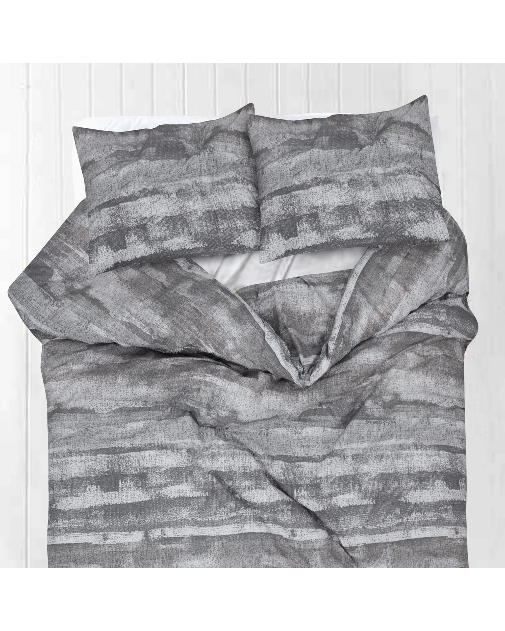 3 Amsons Eden 100% Cotton Quilt Cover Set with Extra Pillowcases - Grey &amp; Brown - Grey, 3 of 3