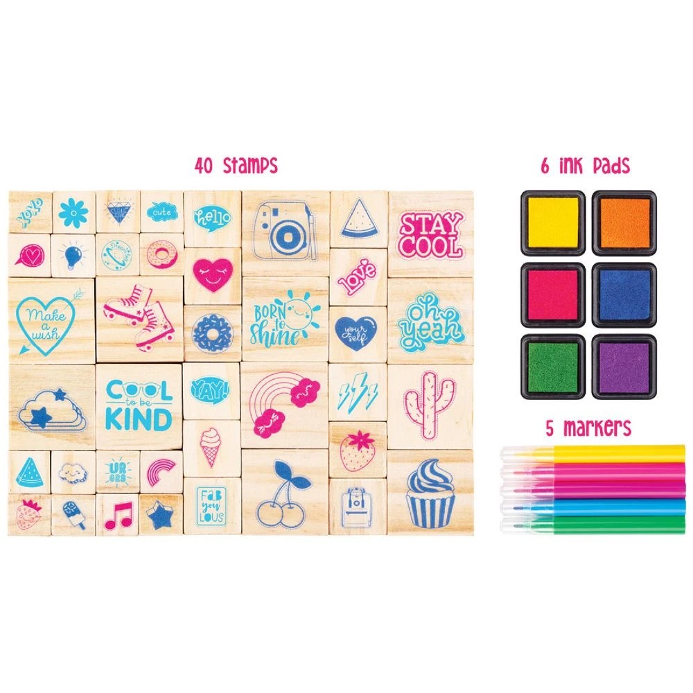 3 Wooden Stamp Set  51 Piece Good Vibes, 3 of 4