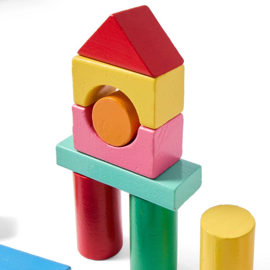 7 Wooden Blocks with Shape Sorting Lid, 7 of 10