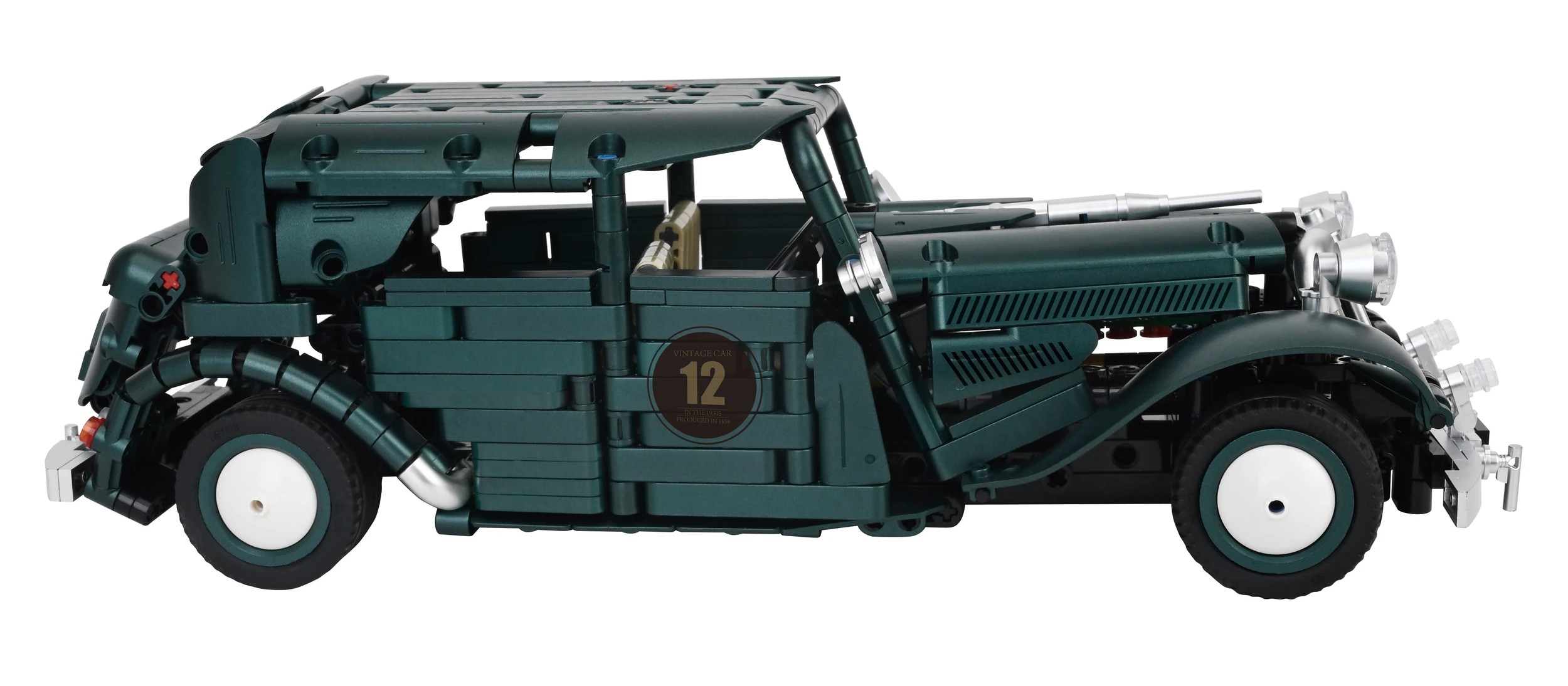 3 934 Piece Mini Blocks Vehicle Series: Vintage Car Playset, 3 of 4
