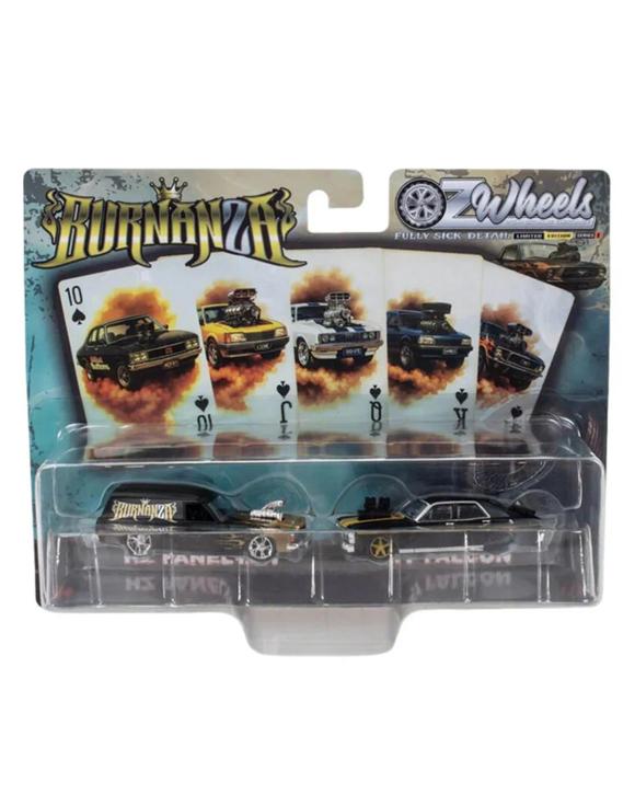 Oz Wheels Burnanza LE S1 Holden HZ Panelvan & Ford XY GT Falcon 1:64 2pk