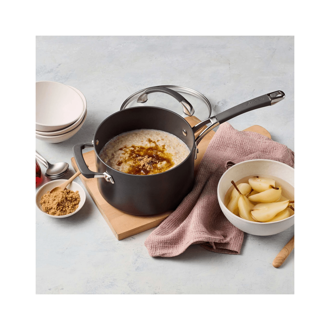 2 Anolon Endurance Plus Non Stick Covered Saucepan 20cm 3.8l With Glass Lid
 - Plain, 2 of 7