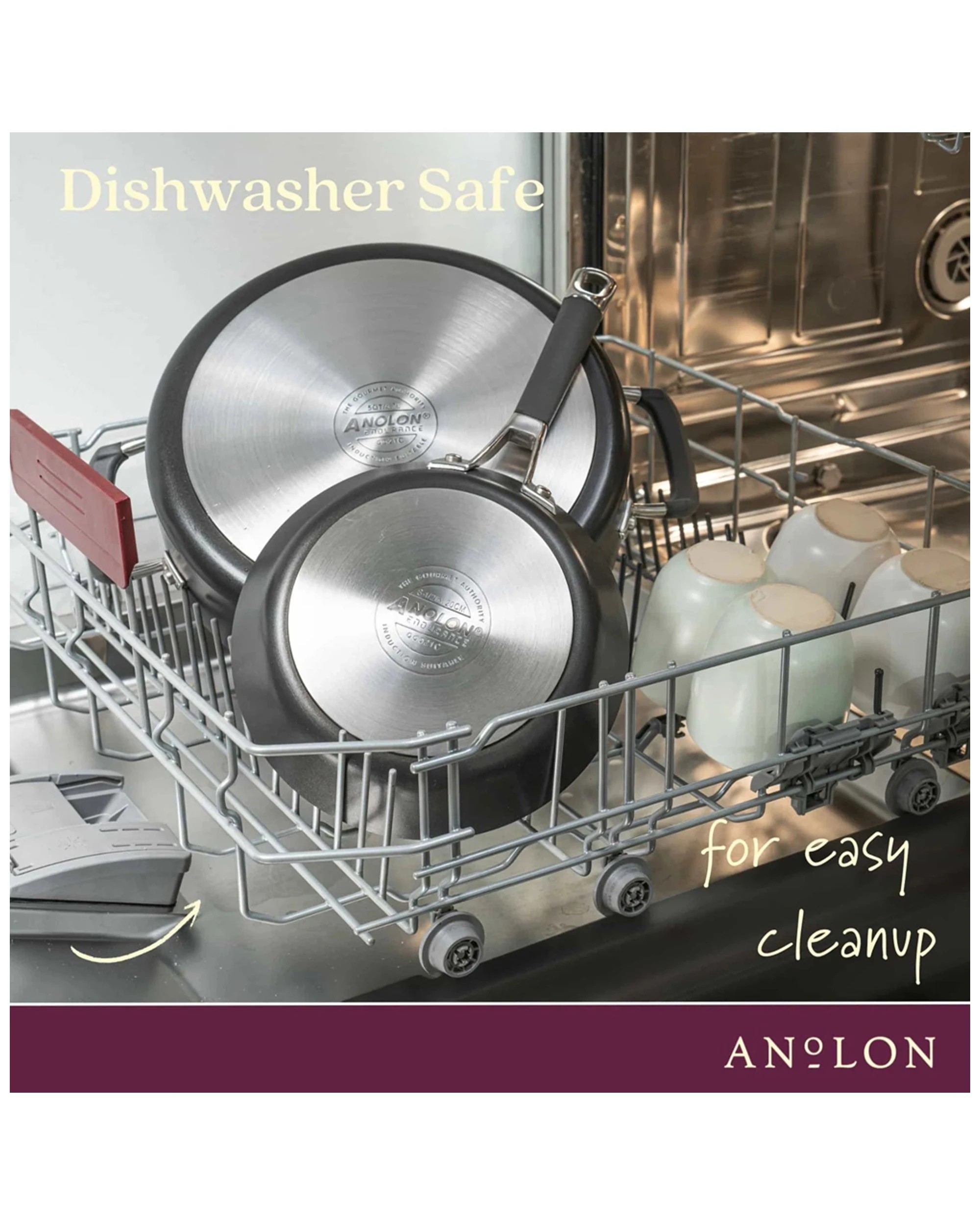 2 Anolon Endurance Plus Non-Stick Covered Saucepan 20cm 3.8l with Glass Lid - Plain, 2 of 7