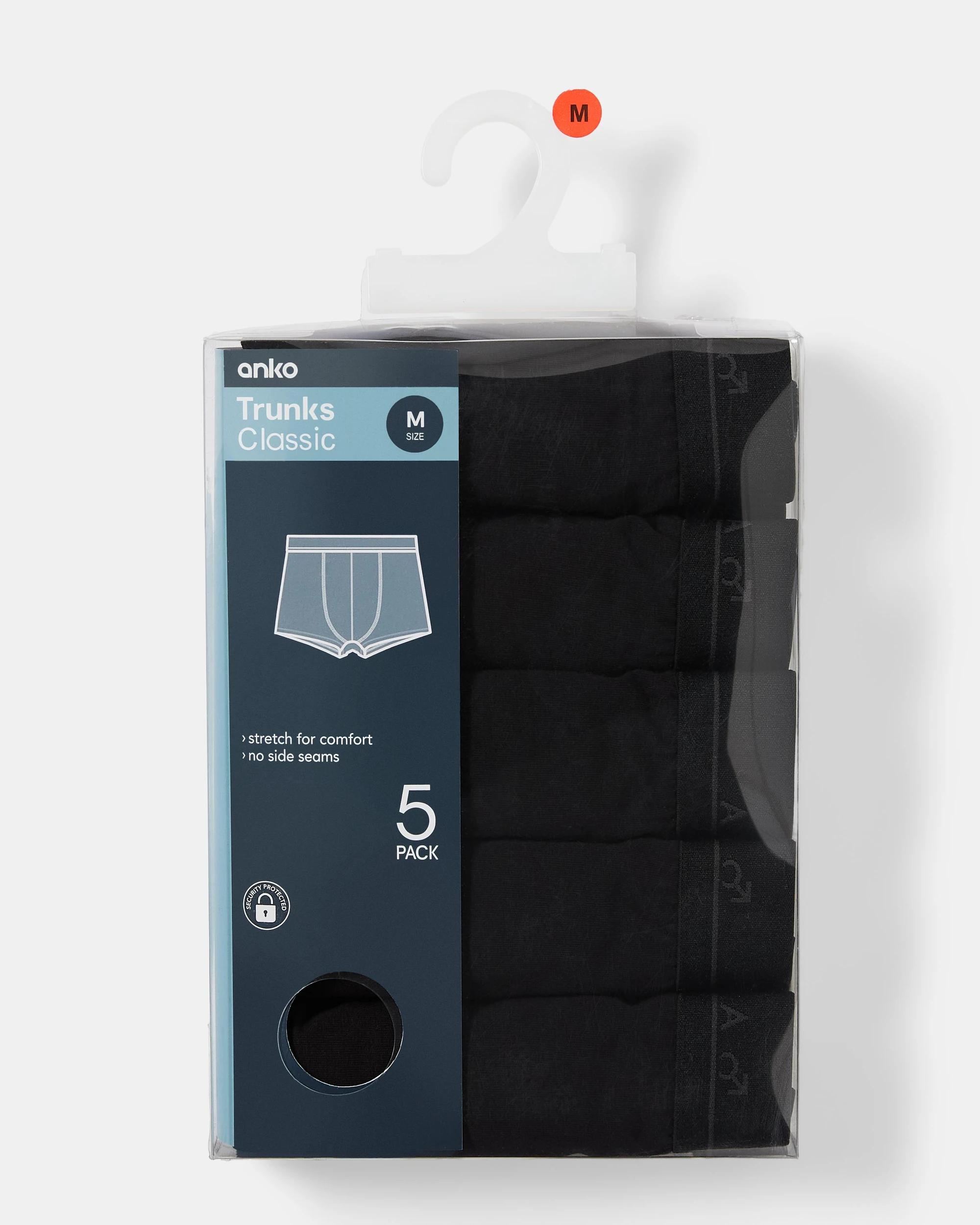 10 5 Pack Plain Trunks Black, 10 of 10