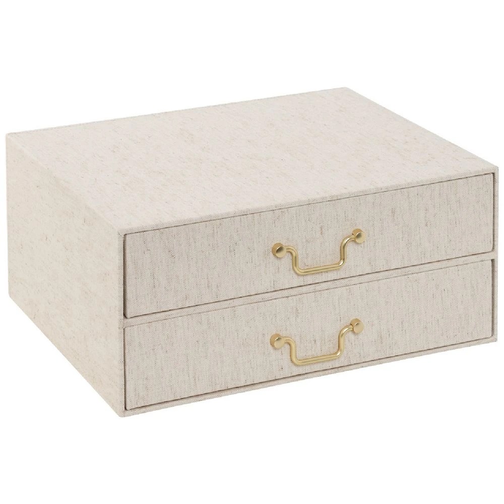 1 Otto 2 Drawers Natural Linen Look, 1 of 6
