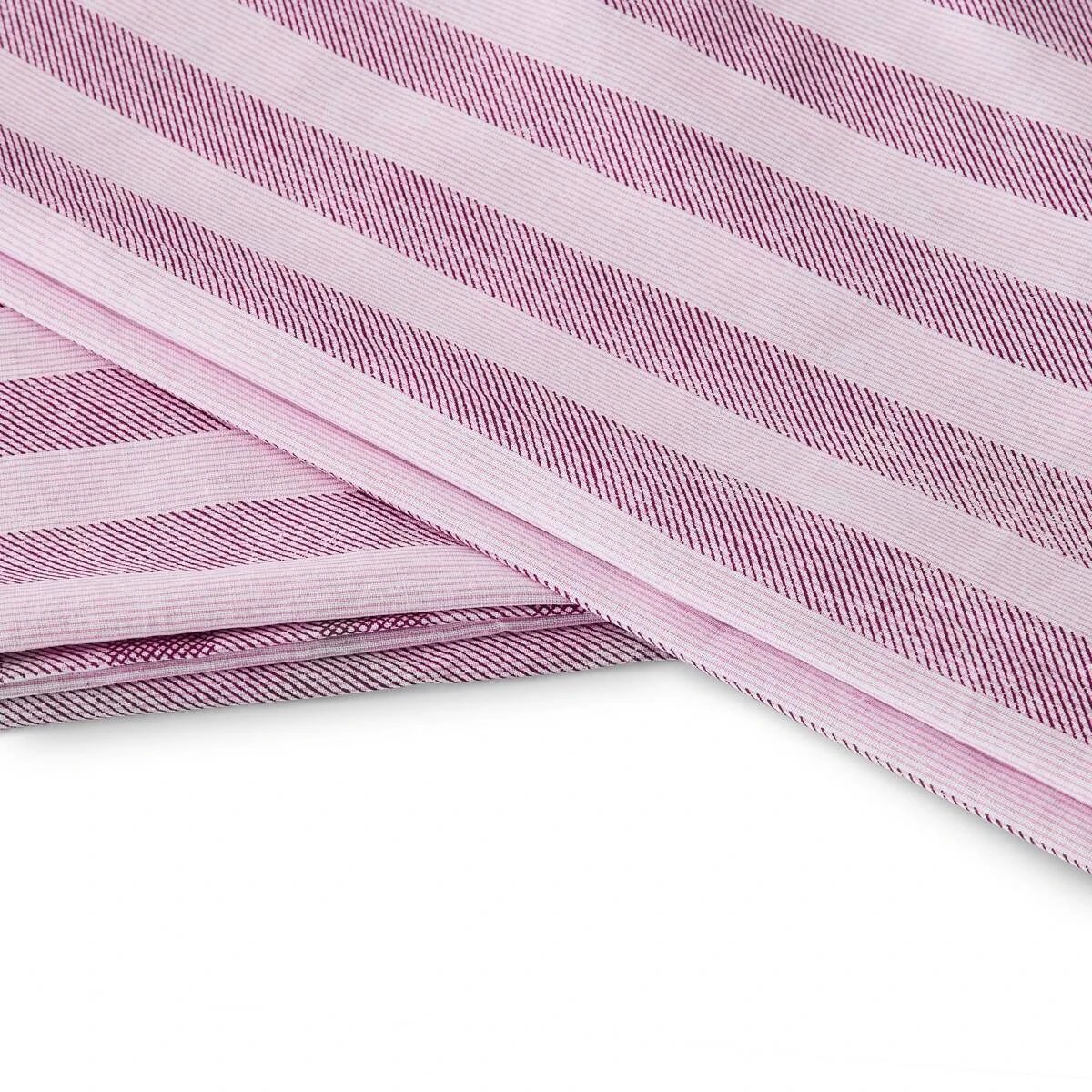 7 Gingham Cotton Rich Reversible Quilt Cover Set - King Bed, Berry, 7 of 7
