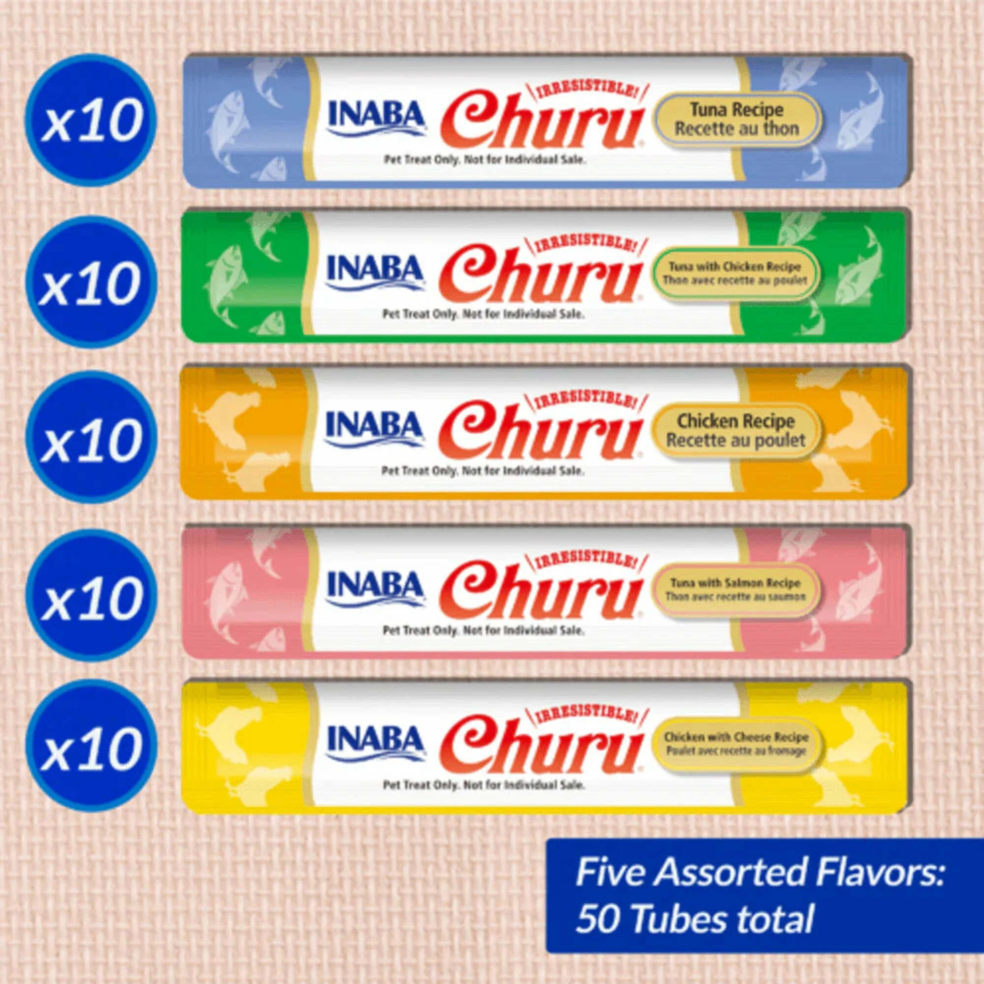 2 Inaba Churu Puree Vet Diet Cat Treats Tuna & Chicken Recipe Tub 50 Pack, 2 of 2