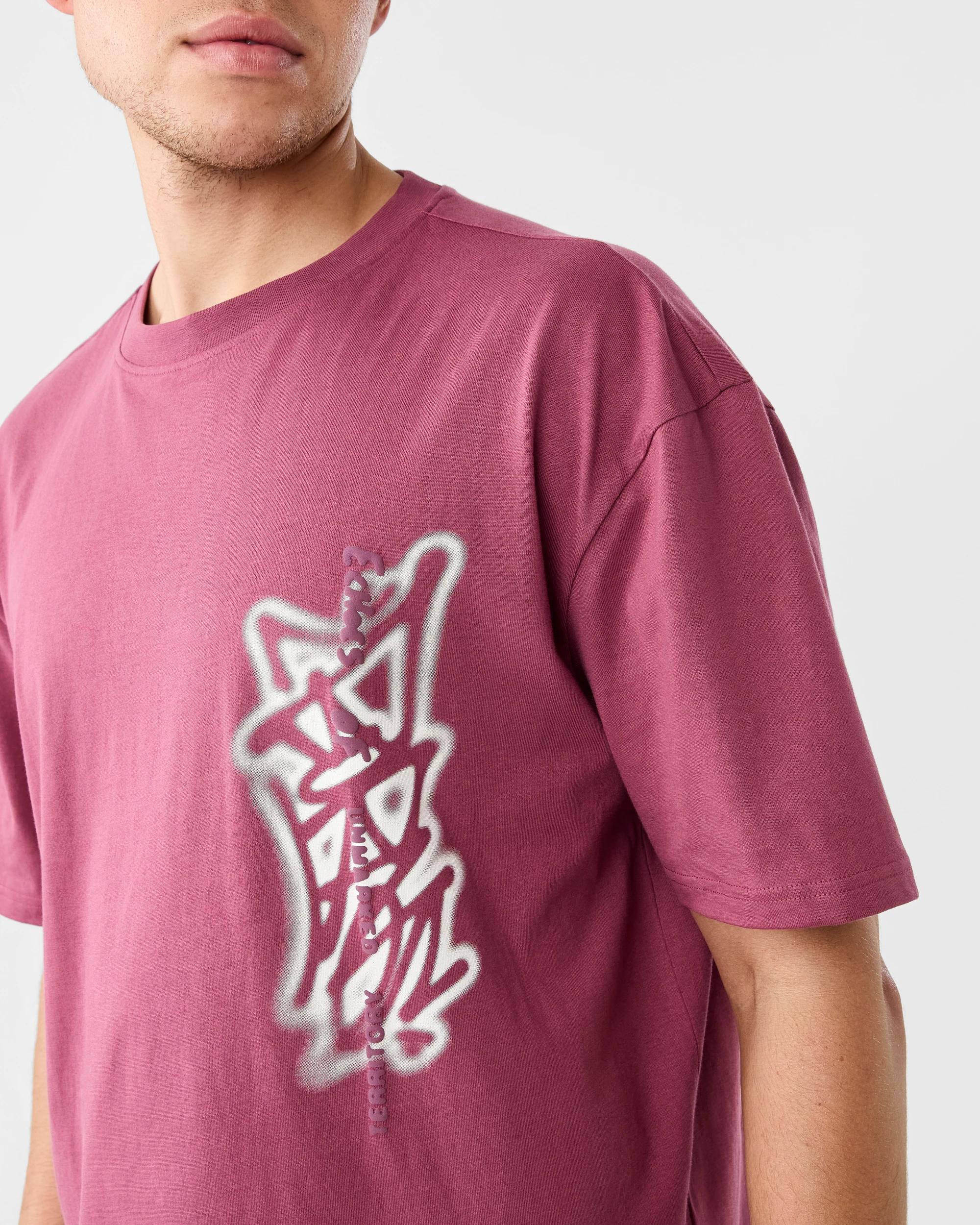6 Boxy Print T-shirt Red Graffi, 6 of 9
