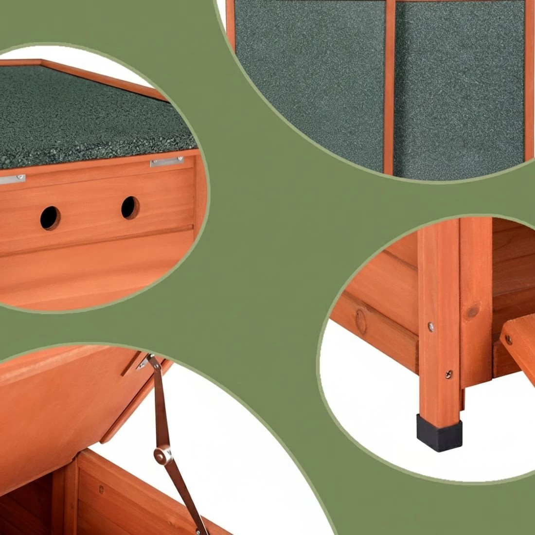 6 i.Pet Rabbit Hutch Outdoor Cat House Wooden Shelter Condo Small Enclosure - Multi, 6 of 6