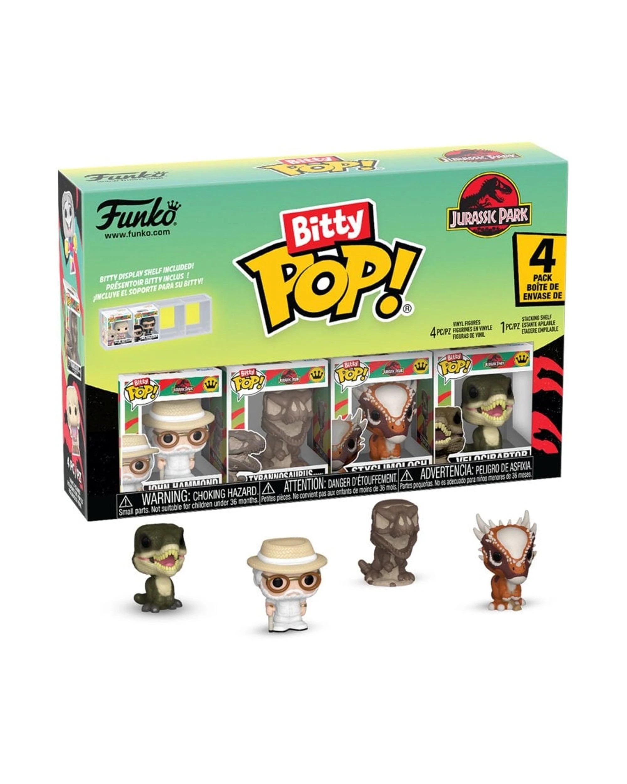1 Jurassic Park Velociraptor Bitty Funko POP! Vinyl 4-Pack, 1 of 3