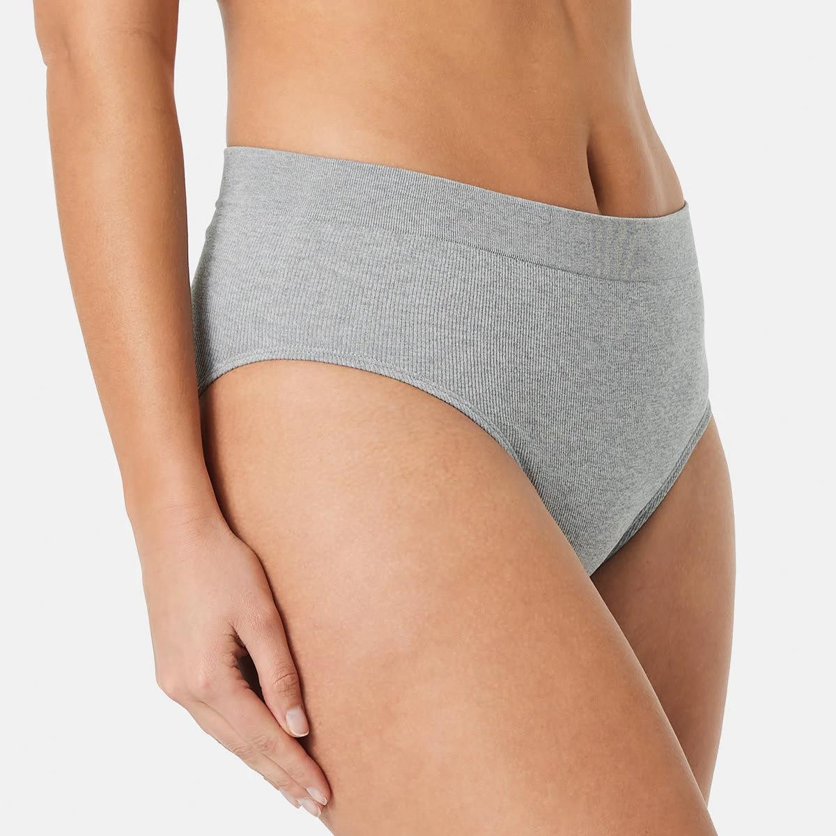 5 3 Pack Rib Seamfree Full Briefs BLACK, GREY MARLE, BLACK, 5 of 7