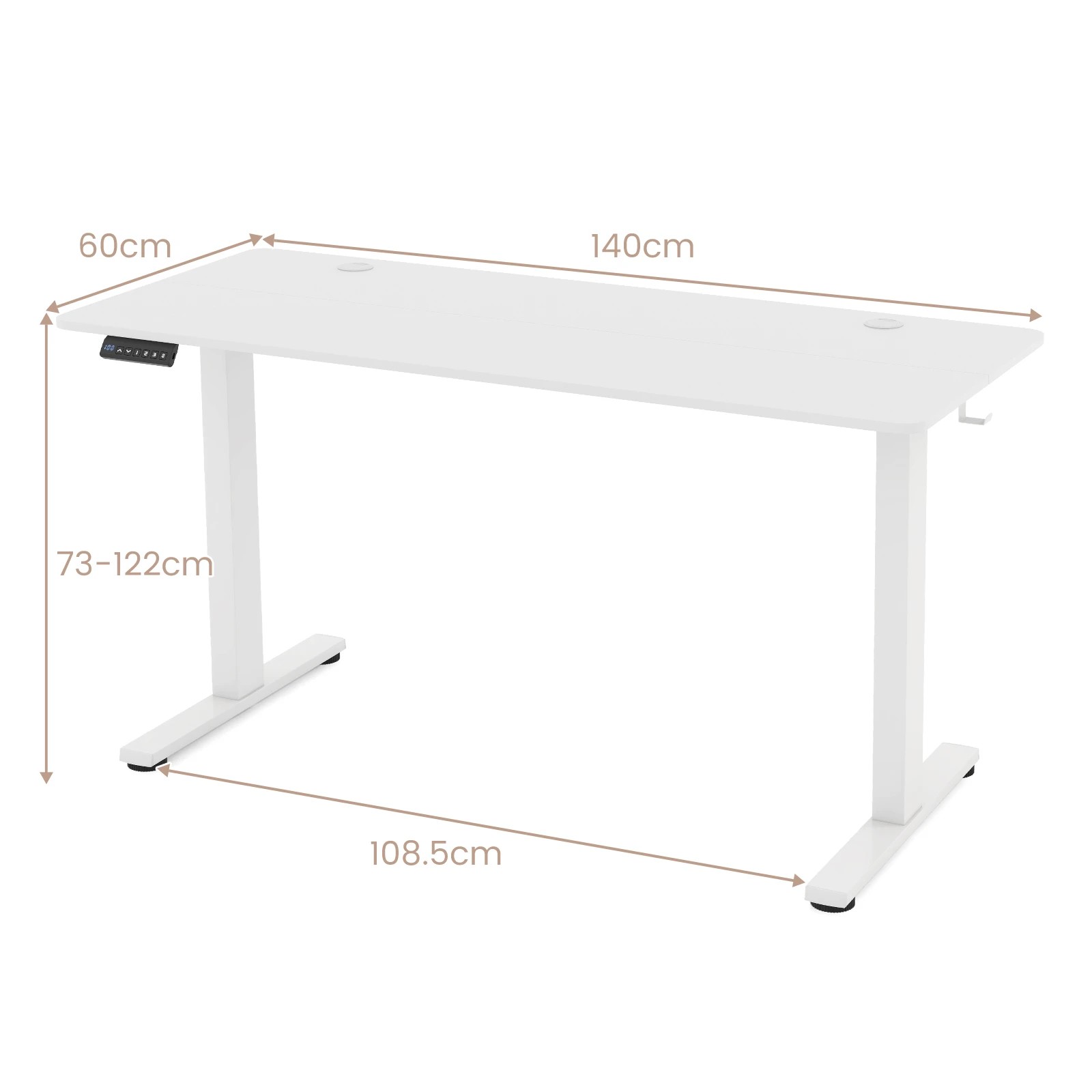 2 Costway 140cm Electric Standing Desk 3 Height Memory Computer Desk, 2 of 3