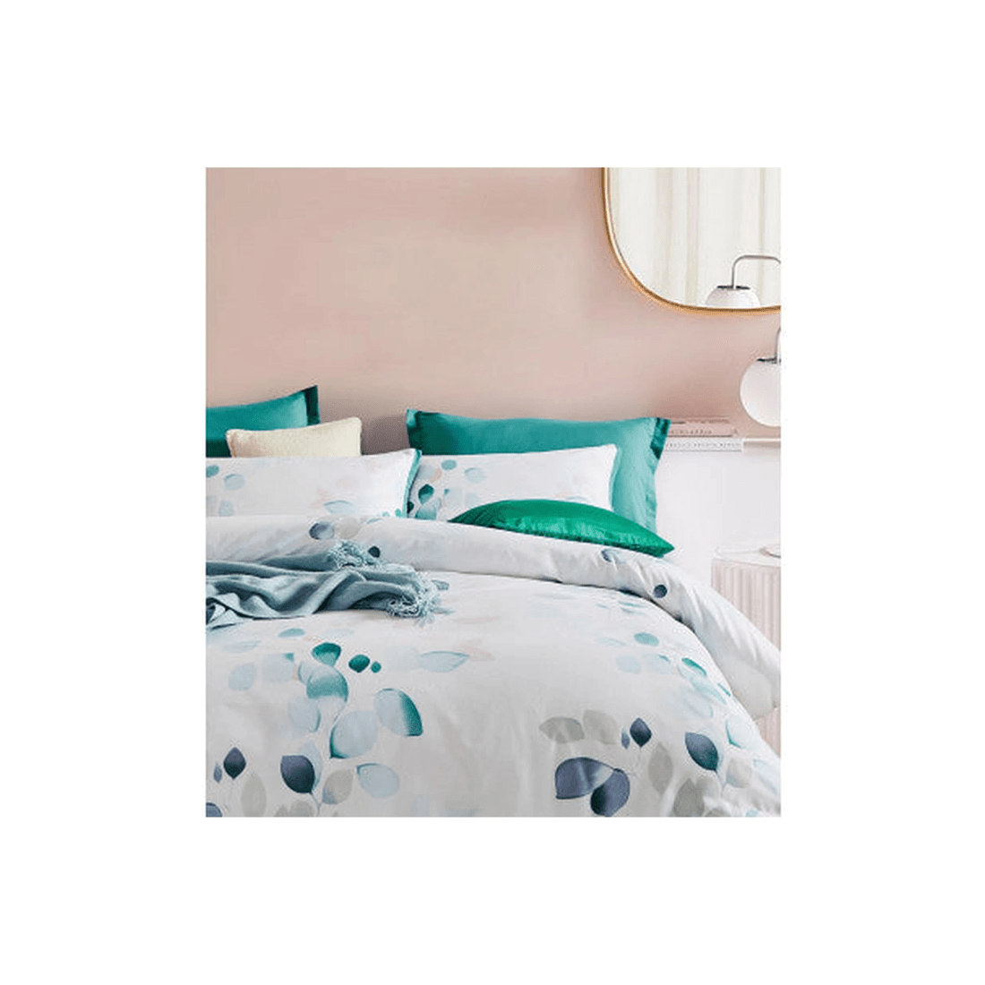 1 GIOIA CASA Botanical Olinda Microfibre Quilt Cover Set, Queen 210 x 210 cm, Zipper Closure - Multi, 1 of 5