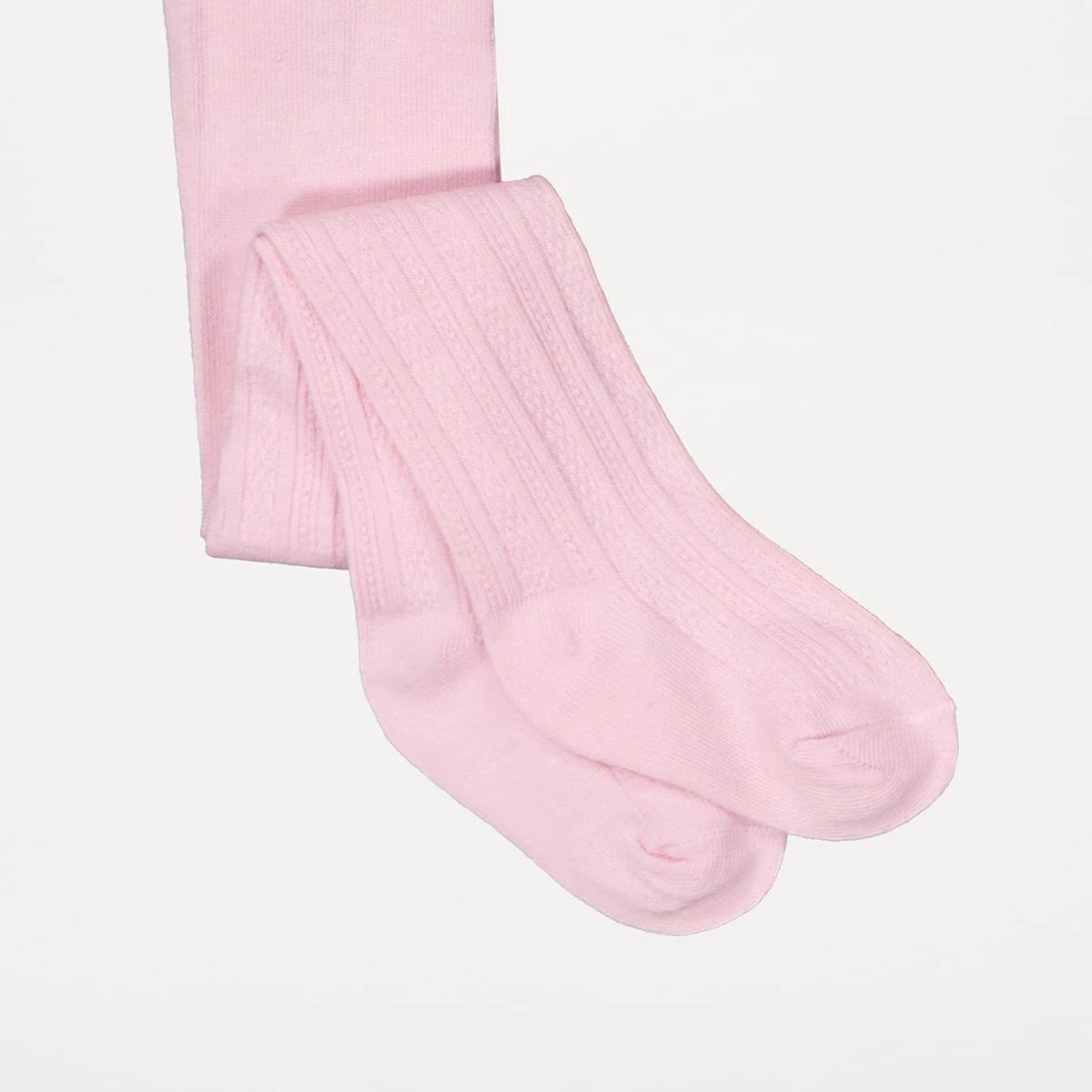 3 3 Pack Cable Tights Pink White, 3 of 6