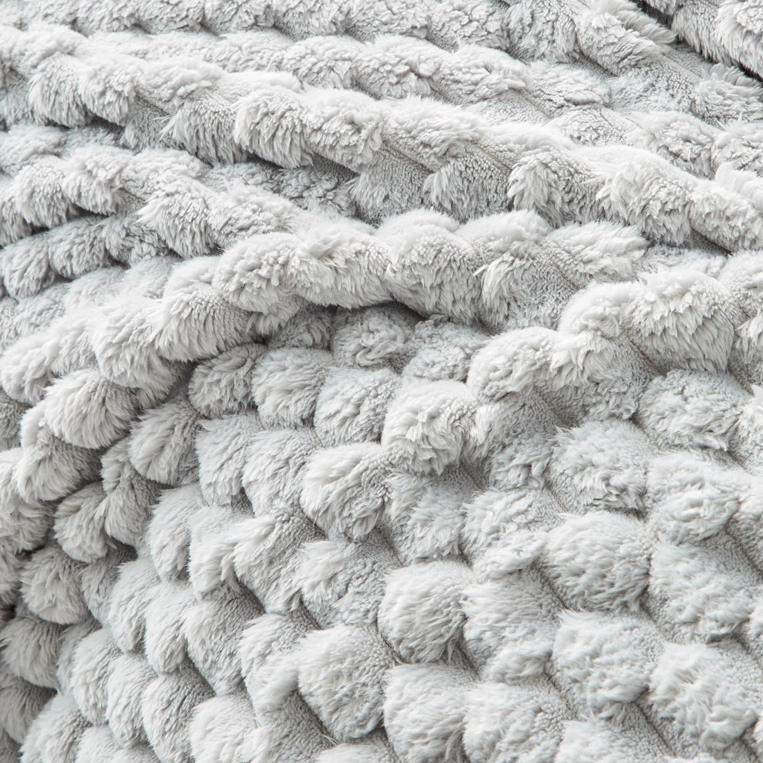 3 Plush Jacquard Blanket - Queen/King Bed, Grey, 3 of 6