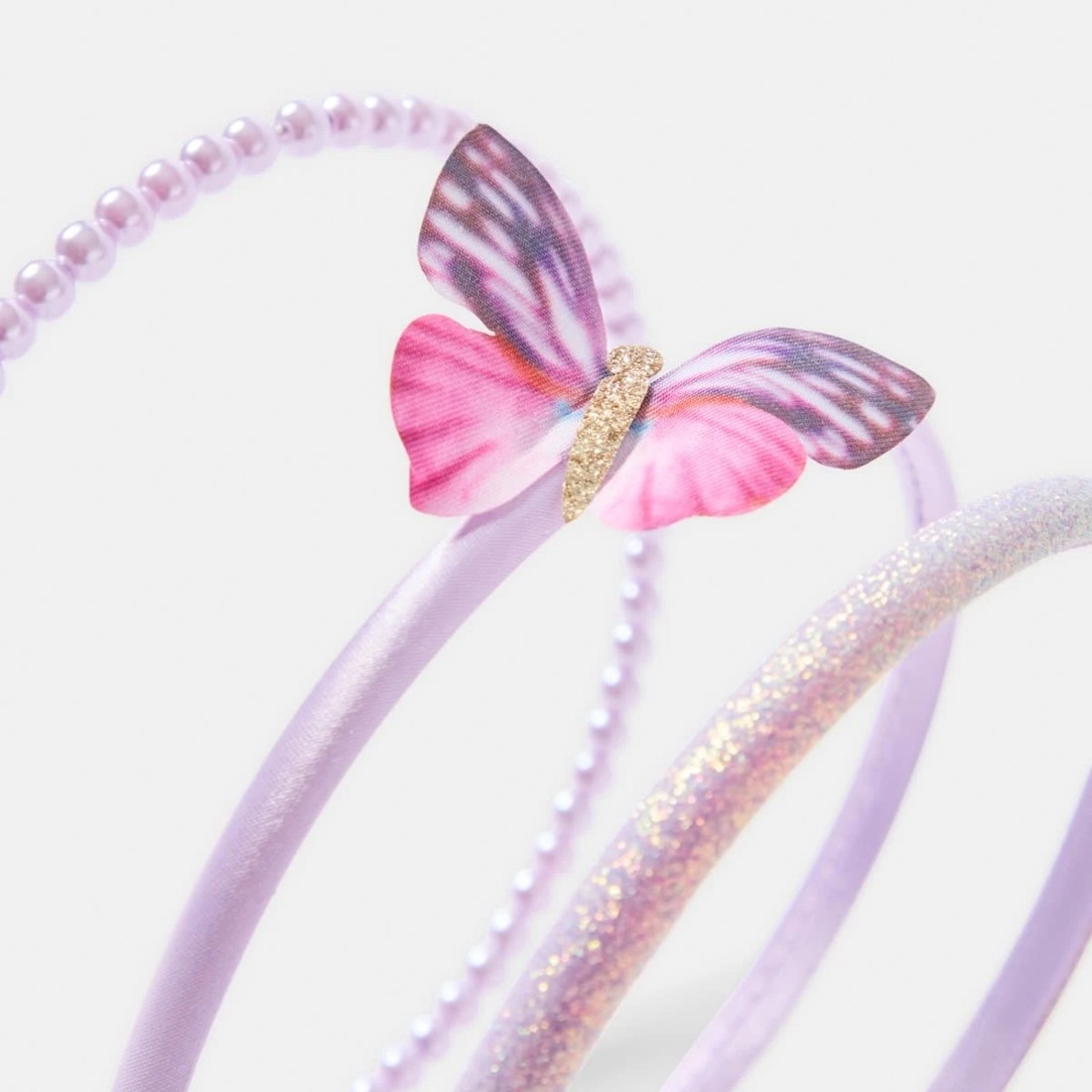 3 3 Pack Butterfly Headbands - Purple, 3 of 4