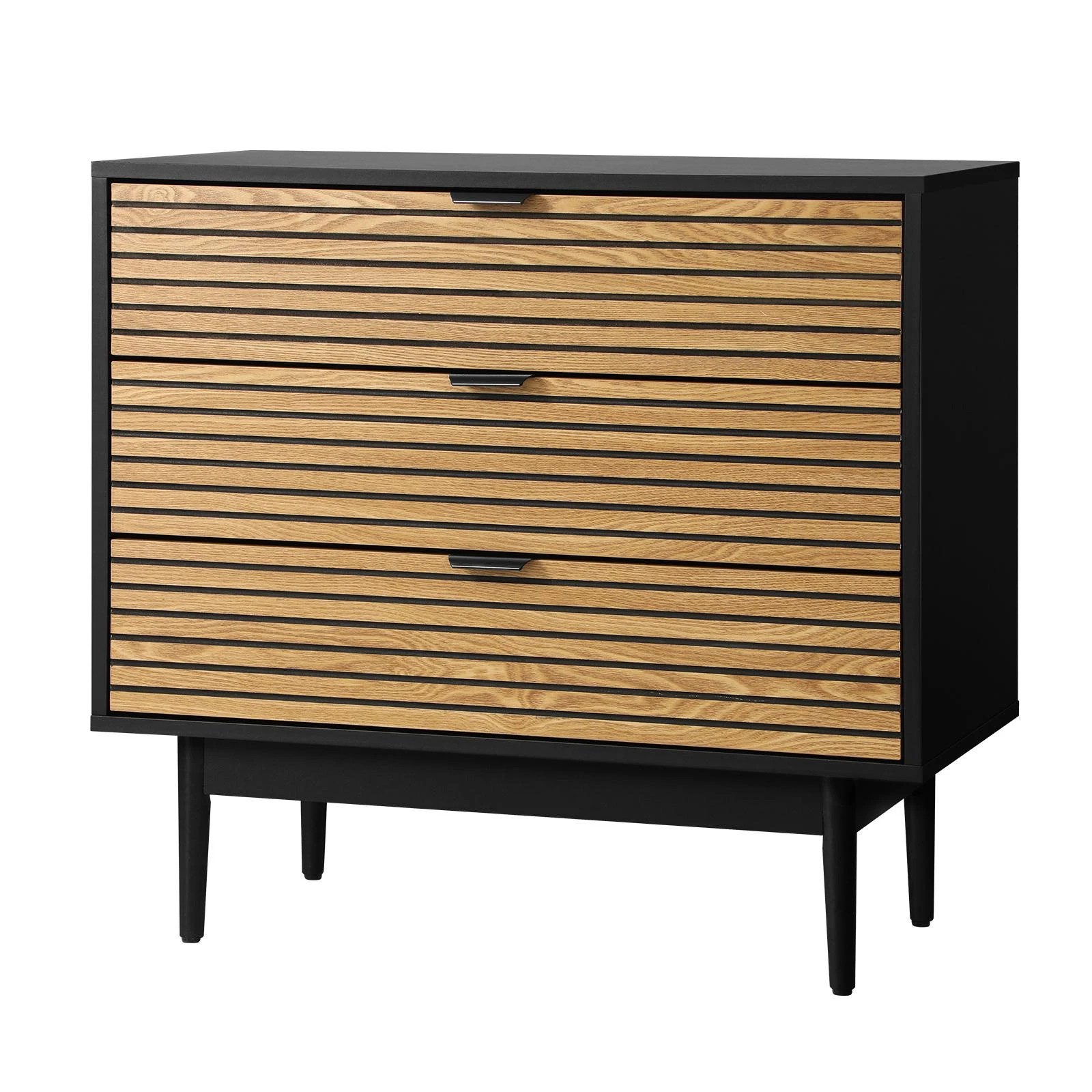1 Oikiture 3 Chest of Drawers Dresser Table Bedside Lowboy Storage Cabinet - Multi, 1 of 10