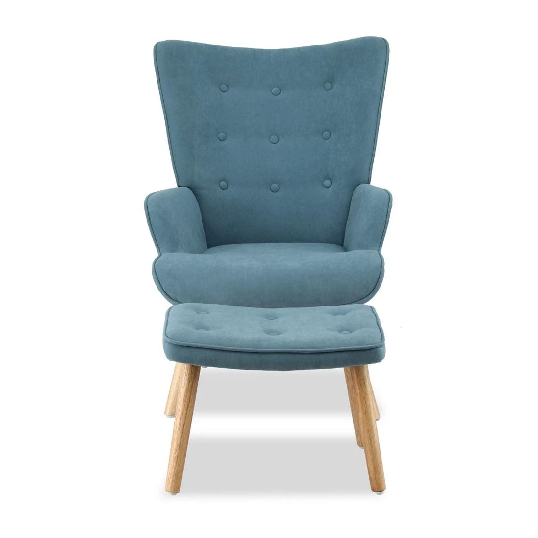 4 Artiss Armchair Set with Ottoman  Lansar - Blue, 4 of 5