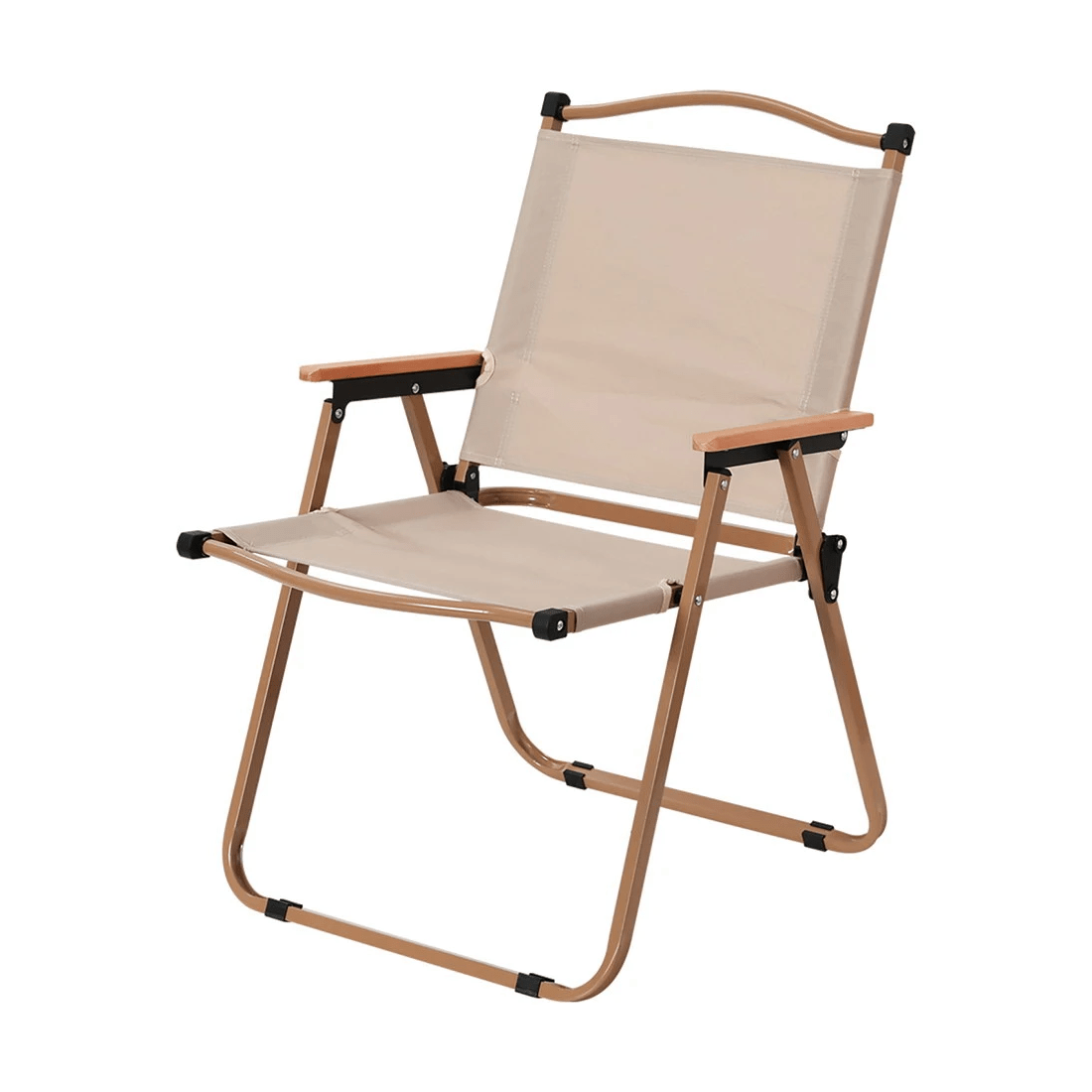 1 Weisshorn Outdoor Camping Chairs Portable Folding Beach Chair Patio Furniture - Beige, 1 of 2