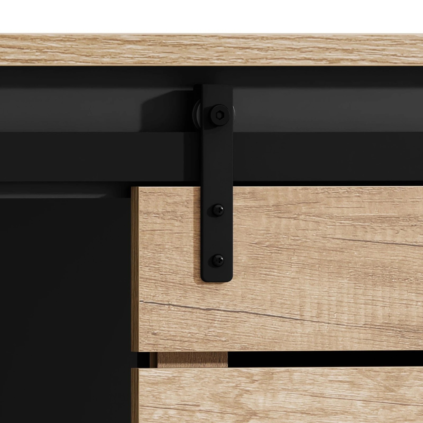 6 Alfordson 2x Buffet Sideboard Cabinet Sliding Door Cupboard Storage Kitchen - Black, 6 of 9